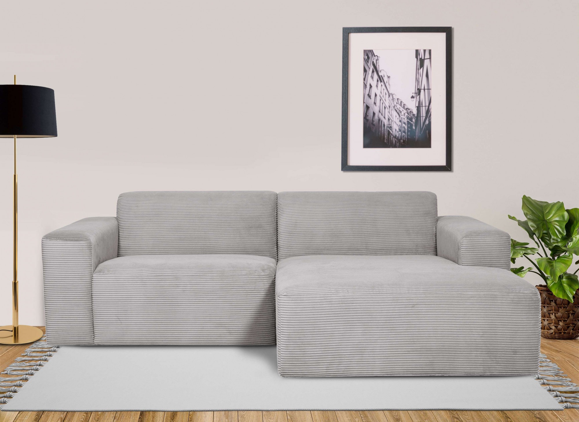 INOSIGN Ecksofa »Koa,228cm, L-Form, Modulsofa, Webstoff, Cord«, Designsofa in Cord, weicher Lounge-Sitzkomfort