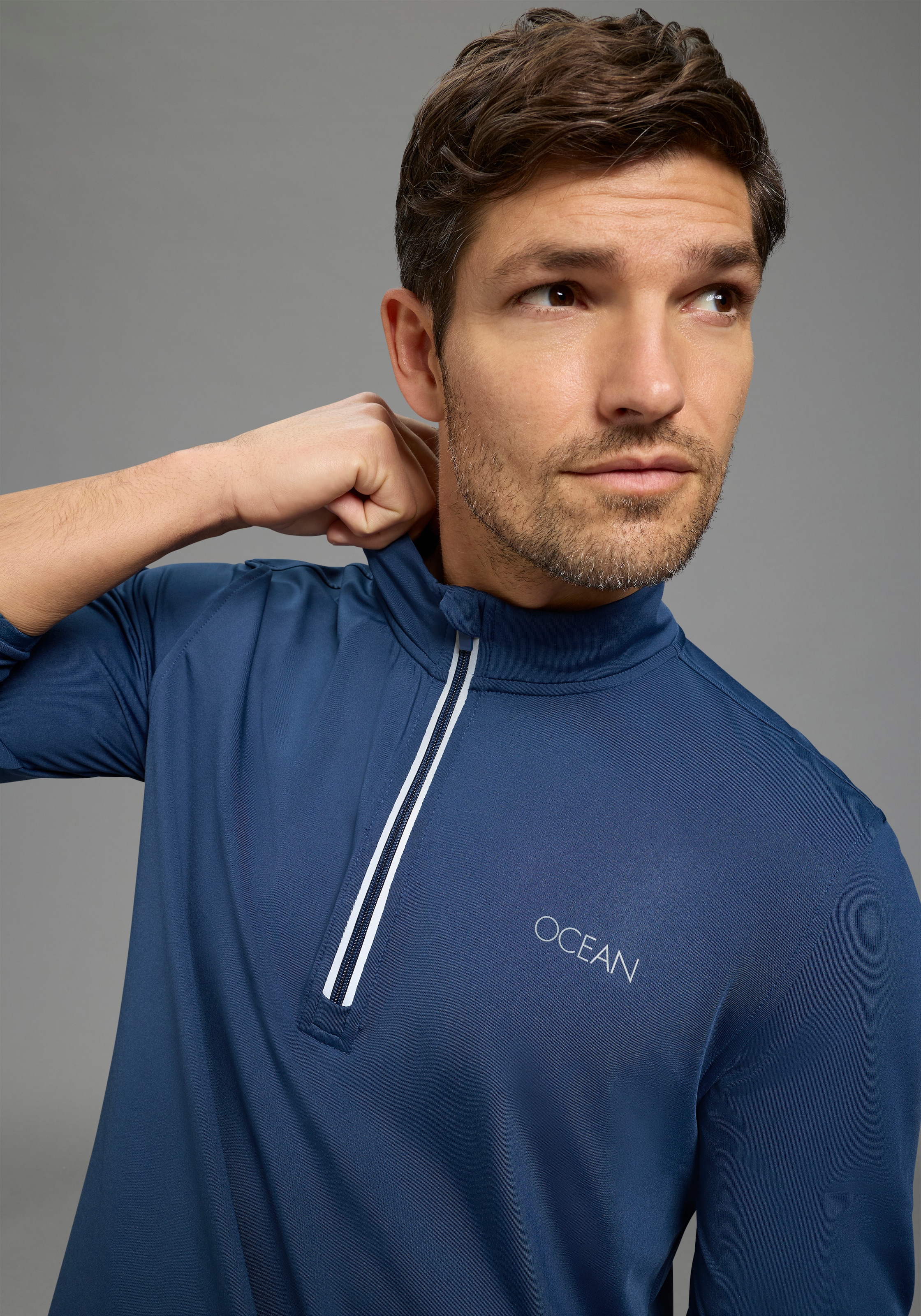 Ocean Sportswear Funktionsshirt »atmungsaktiv , quick dry« schmale Passform, Langarm, mit Reißverschluss am Ausschnitt
