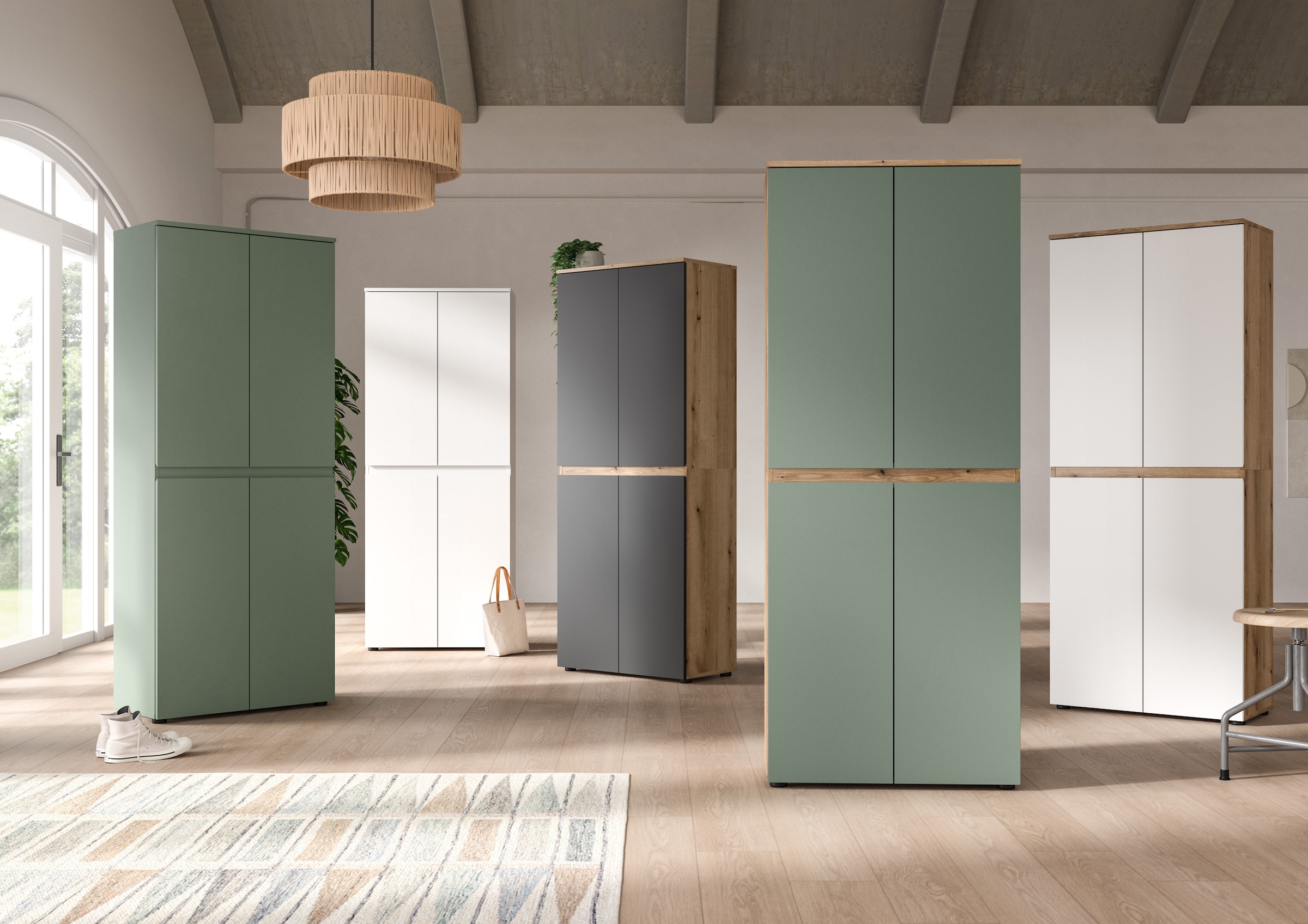 Home affaire Mehrzweckschrank »CIPELA« 1 Stk. tlg. BxH:105x175 cm, viel Stauraum, variable Einlegeböden, Kleiderstange