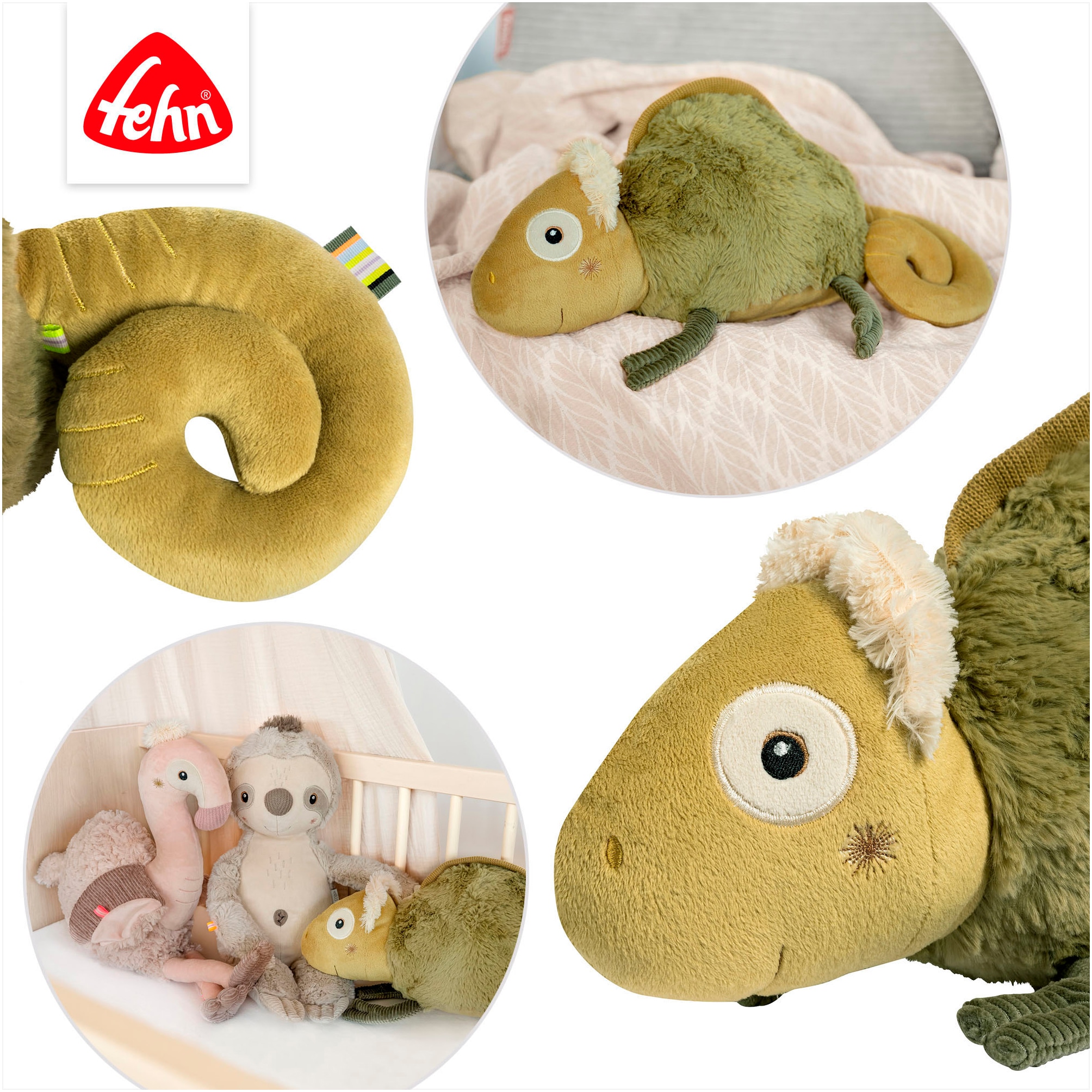 Fehn Kuscheltier »Lazy, Crazy & Pink, Kuscheltier Chamäleon XL«