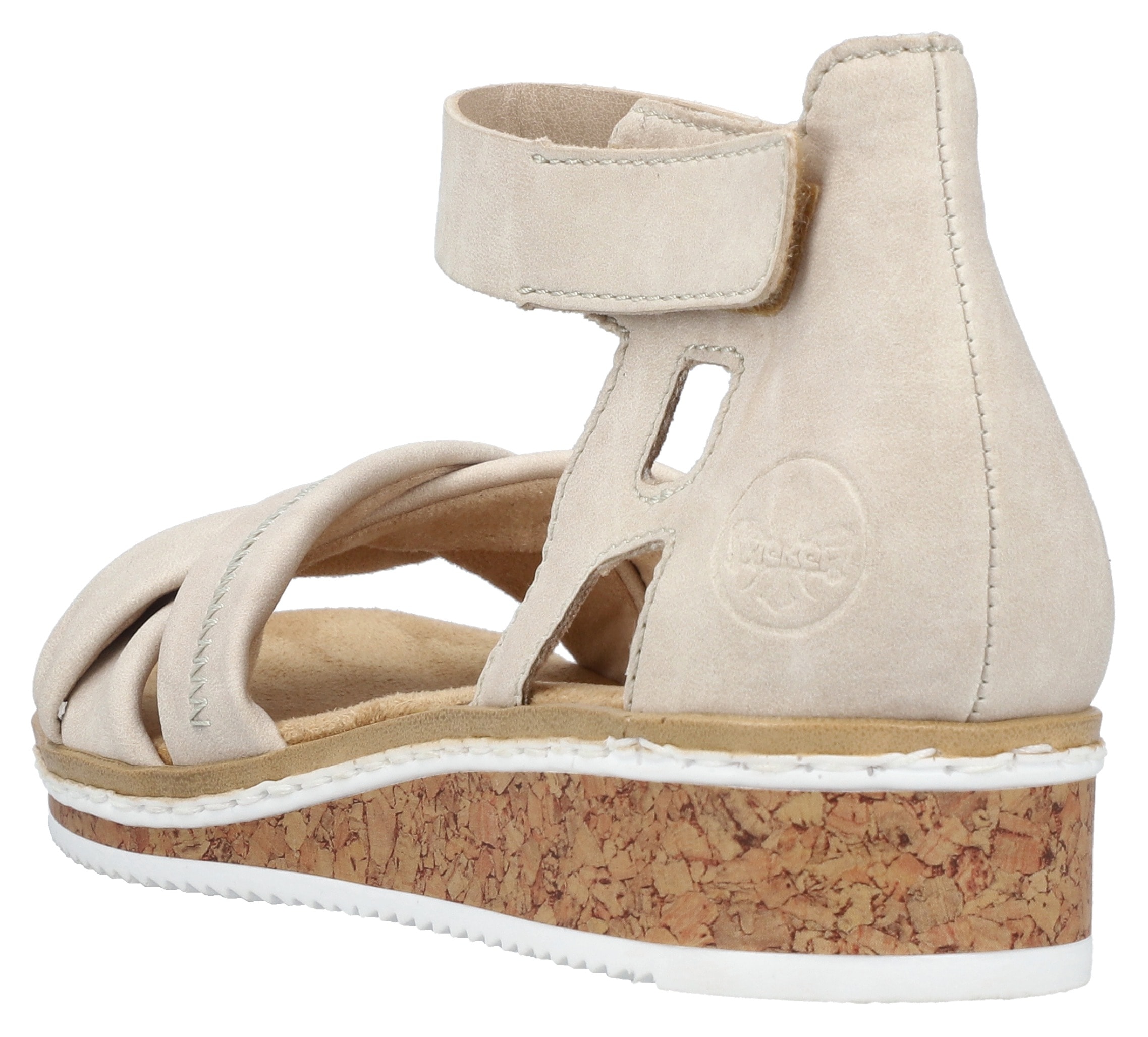 Rieker Sandalette  , Sandale, Sommerschuh, Klettschuh, Keilabsatz, geschlossene Ferse