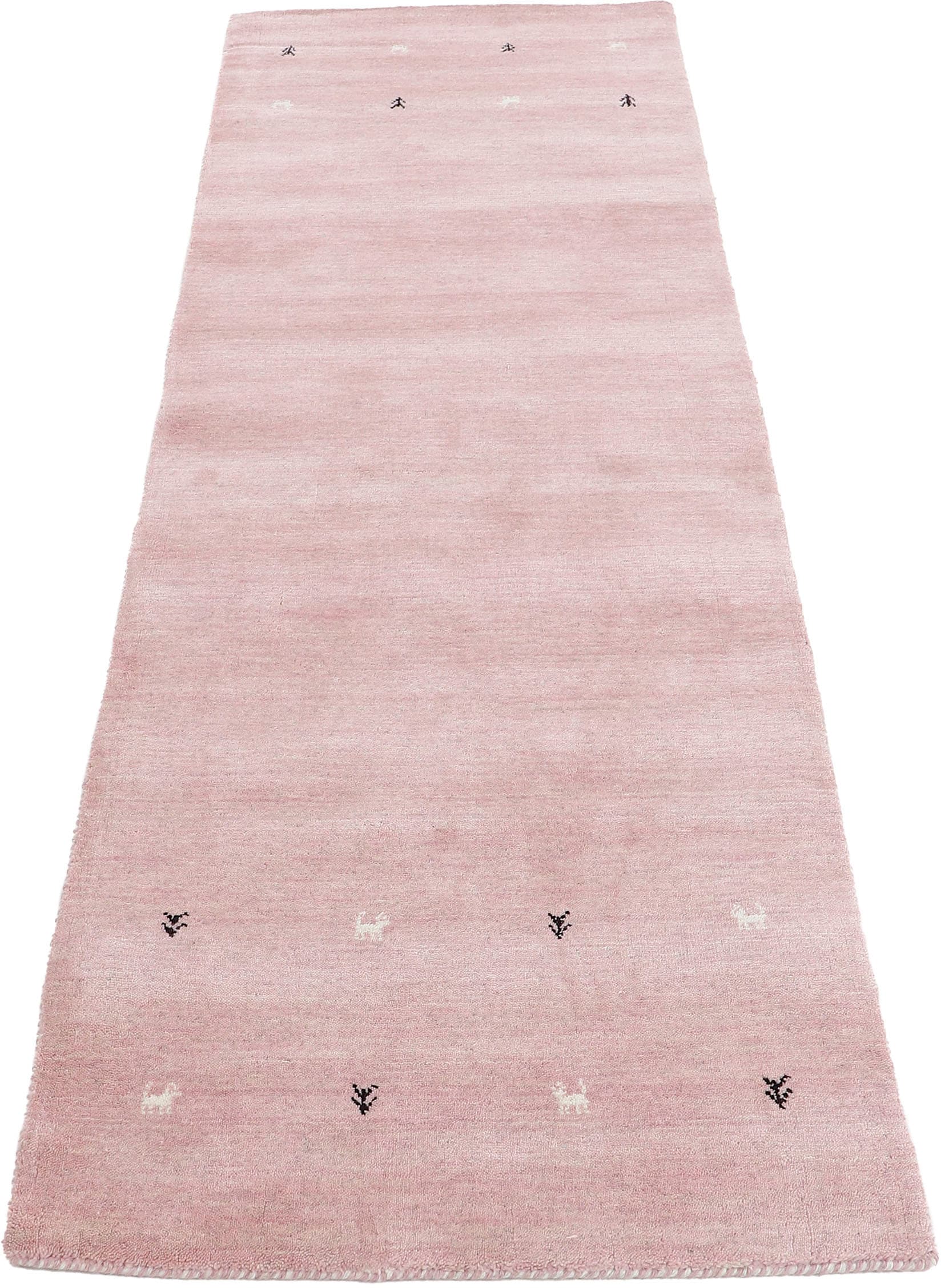 carpetfine Wollteppich »Gabbeh Uni, auch als Läufer erhältlich«, rechteckig, 15 mm Höhe, reine Wolle, handgewebt, Gabbeh Loom Tiermotiv, große Farbauswahl