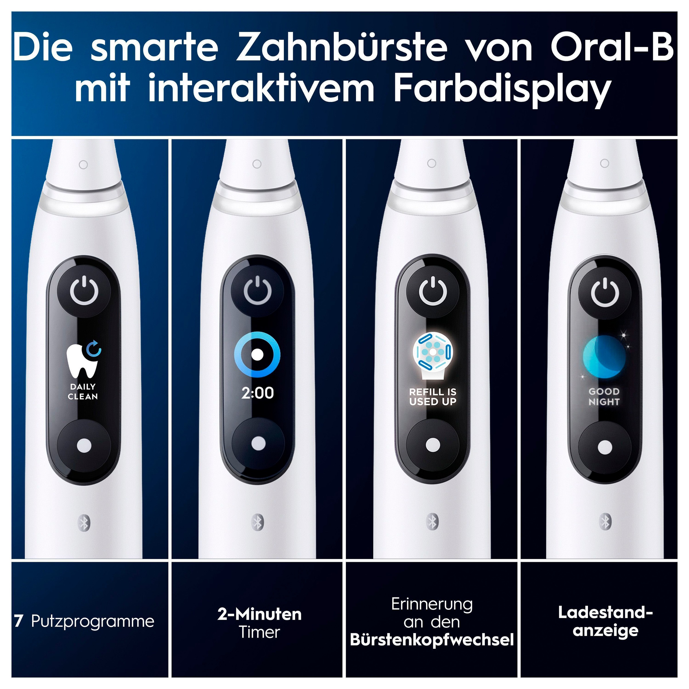 Oral-B Elektrische Zahnbürste »iO 9«, 2 St. Aufsteckbürsten, mit Magnet-Technologie, 7 Putzmodi, Farbdisplay & Lade-Reiseetui