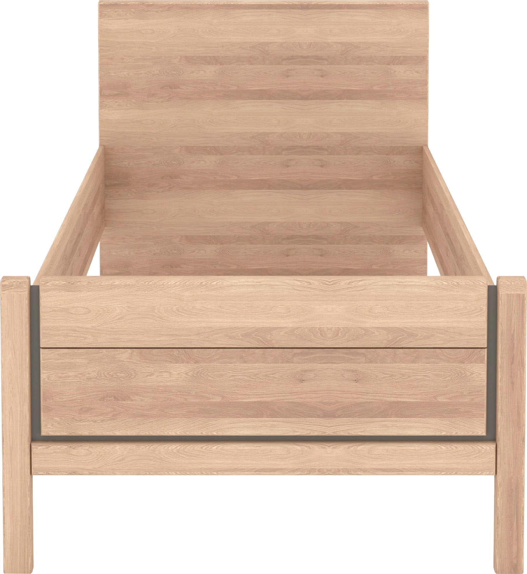 Musterring Holzbett »Sorrent, Bettgestell, Bettrahmen, teilmassiv Eiche«, (MADE IN GERMANY), Eiche teilmassiv, Liegehöhenverstellung, Stollenfußteil