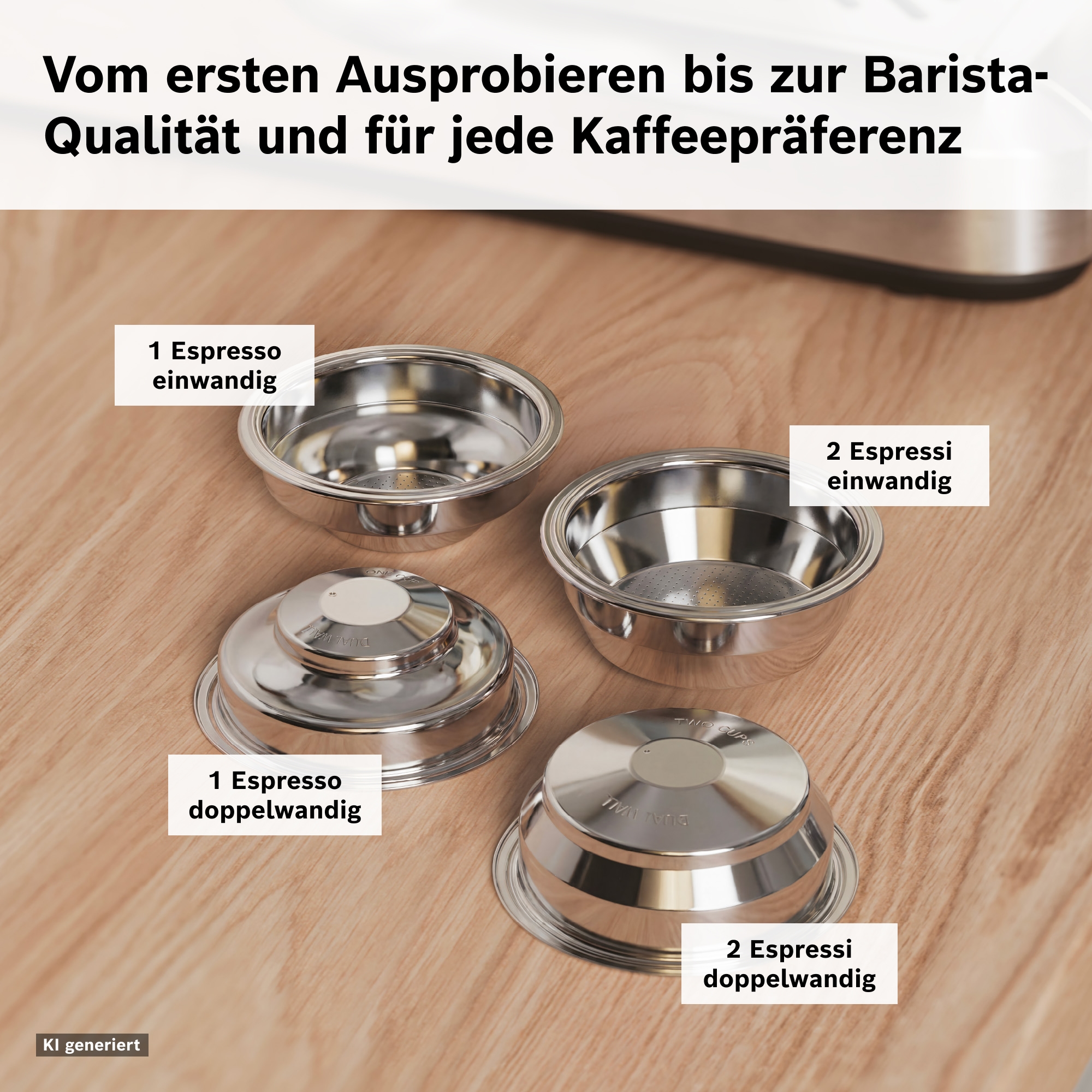 BOSCH Espressomaschine »Bosch halbautomatische Siebträgermaschine HomeCafé Serie 4« Integriertes Mahlwerk, 58mm-Siebträger, 30 Mahlgrade, 5 Direktwahl
