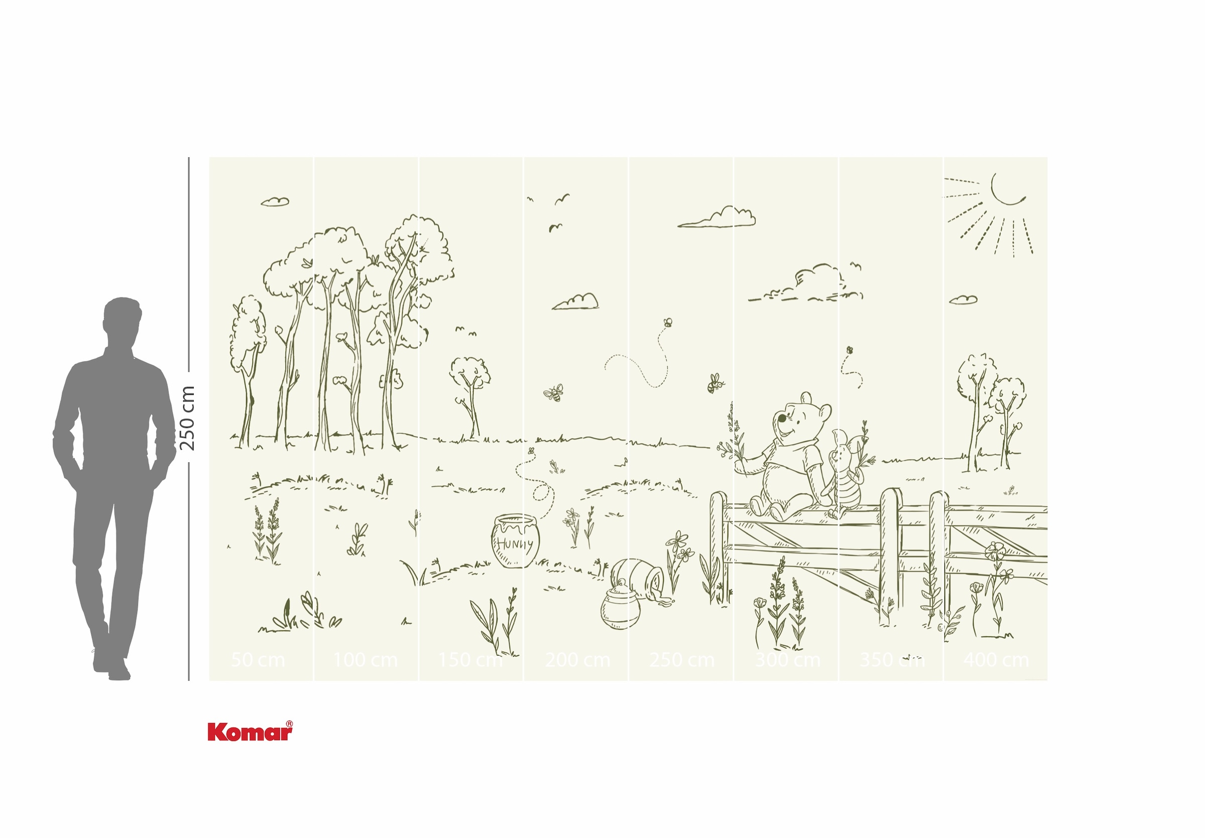 Komar Kindertapete »Disney Winnie the Pooh Bee at One with Nature«, bedruckt