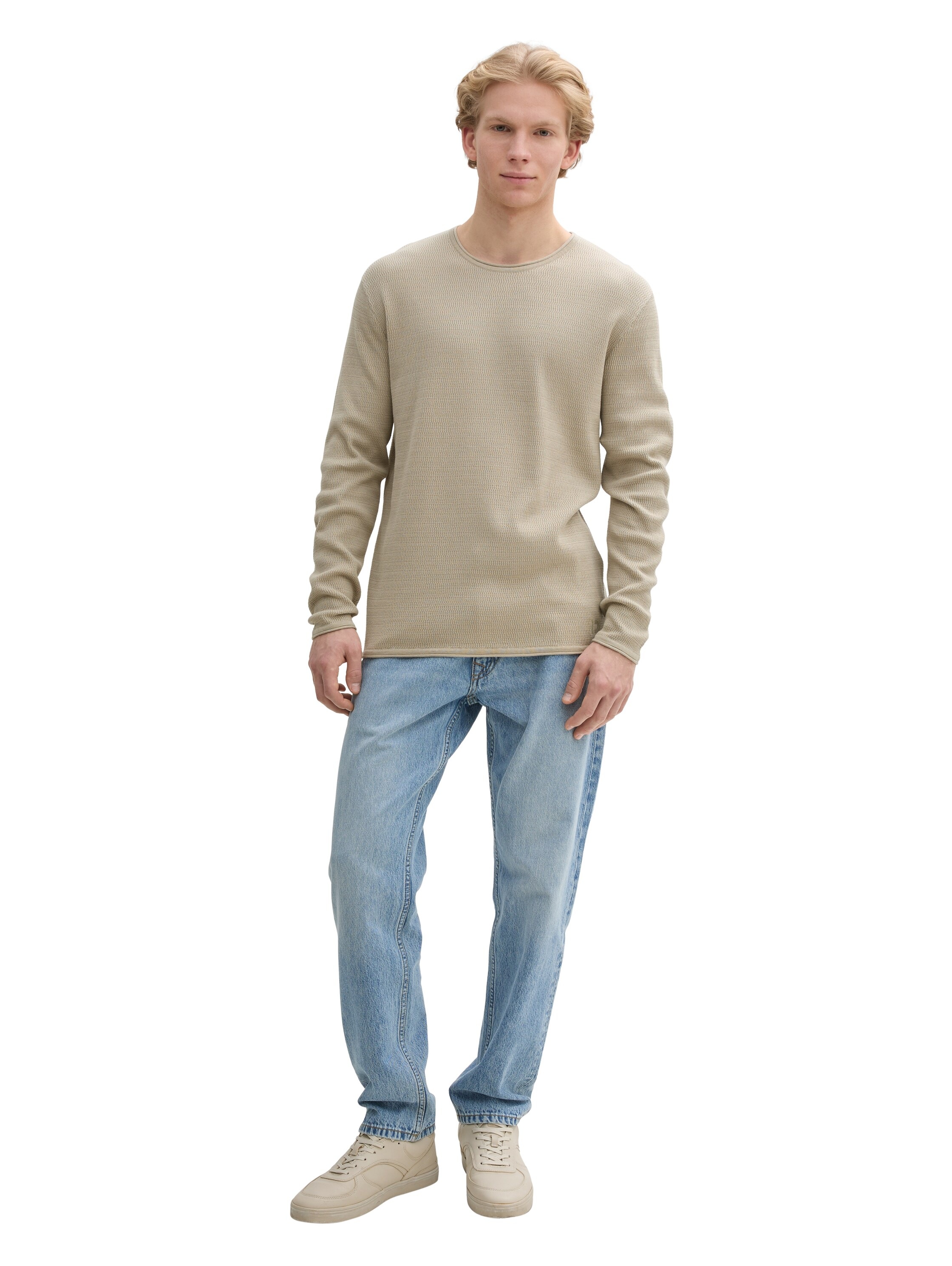 TOM TAILOR Denim Rundhalspullover mit Struktur