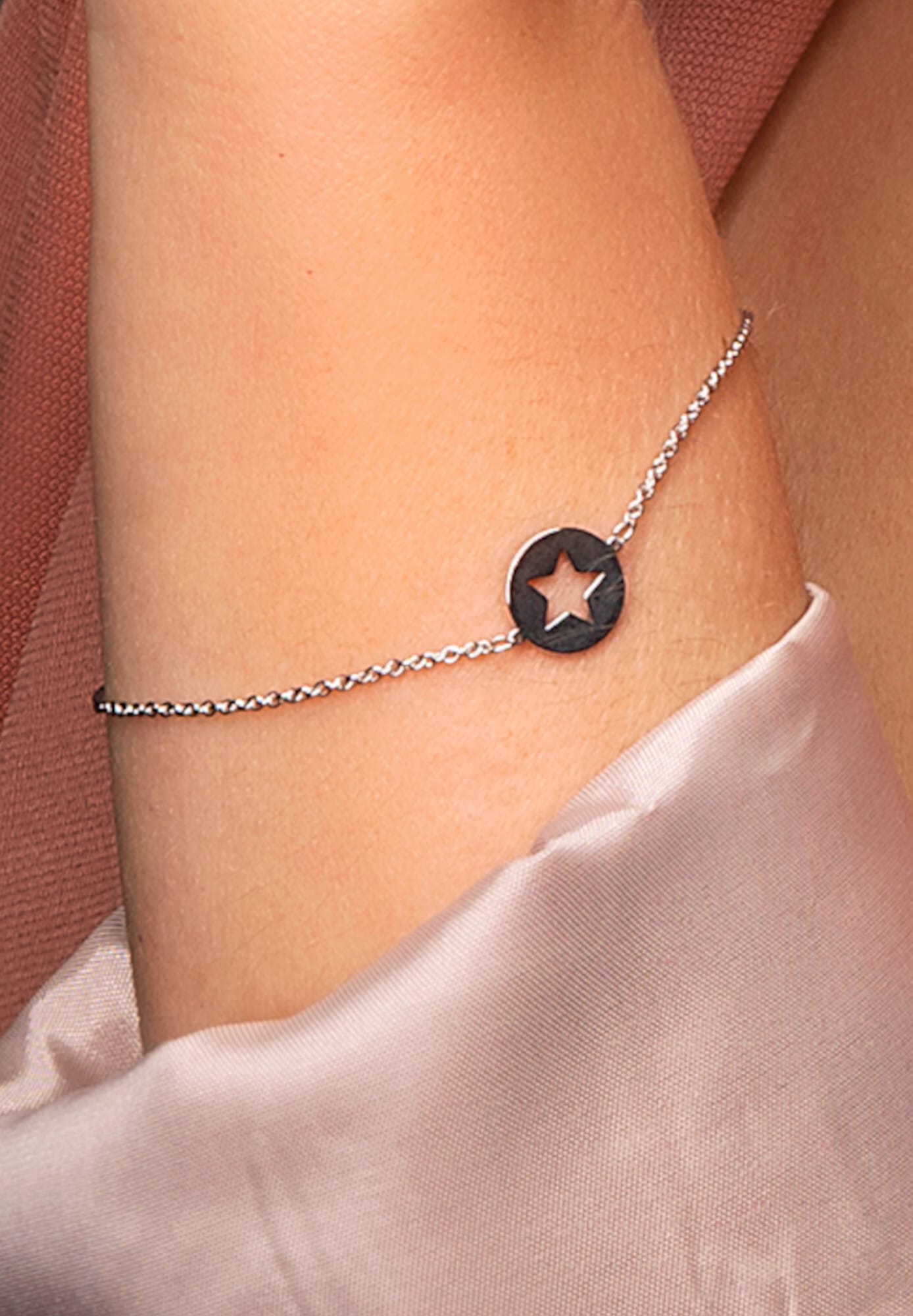 ONE ELEMENT Silberarmband »Stern Armband Rundankerkette aus 925 Silber  16 cm«