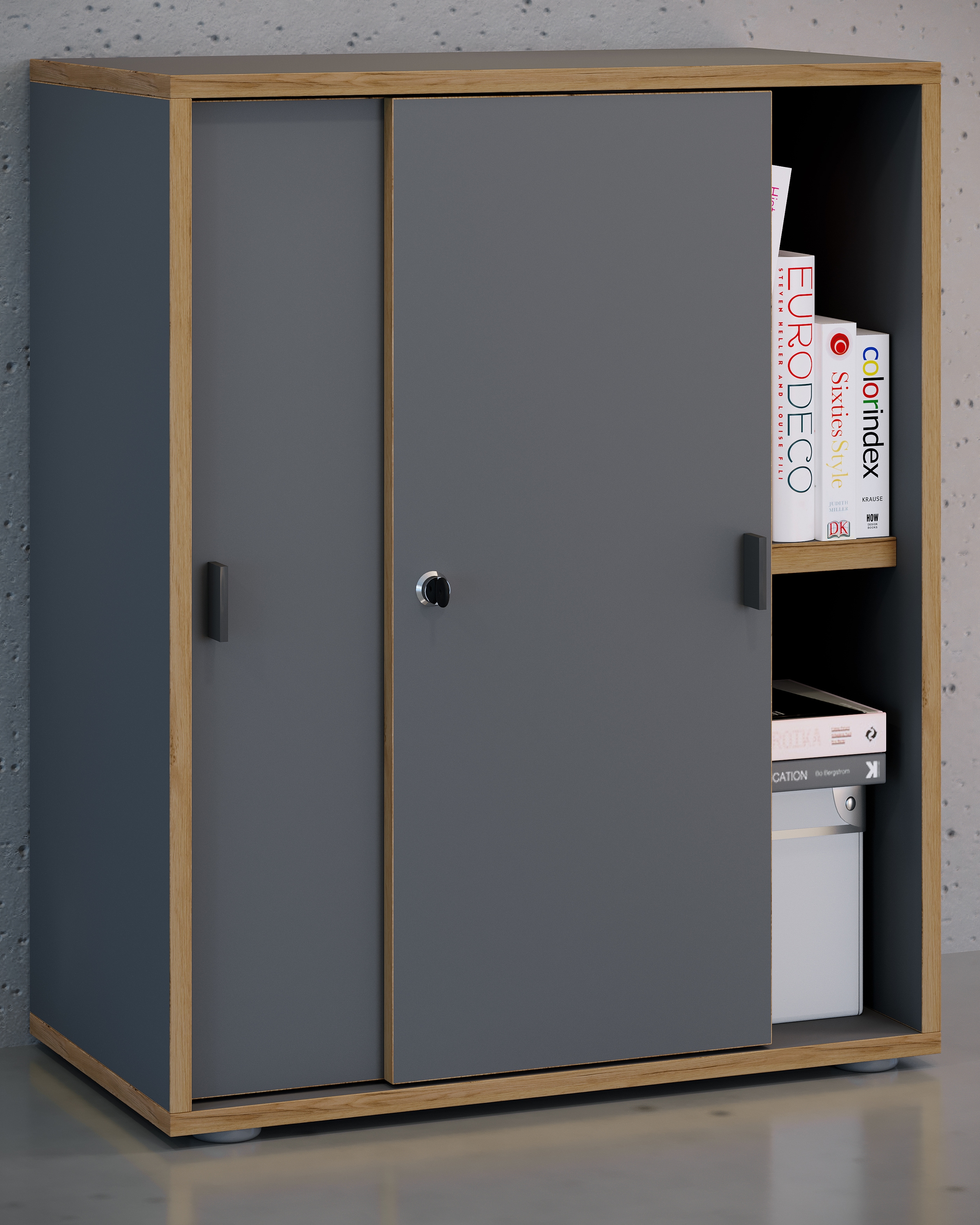 VCM Aktenschrank »Büroschrank Aktenschrank Schiebetüren Salia 2fach«