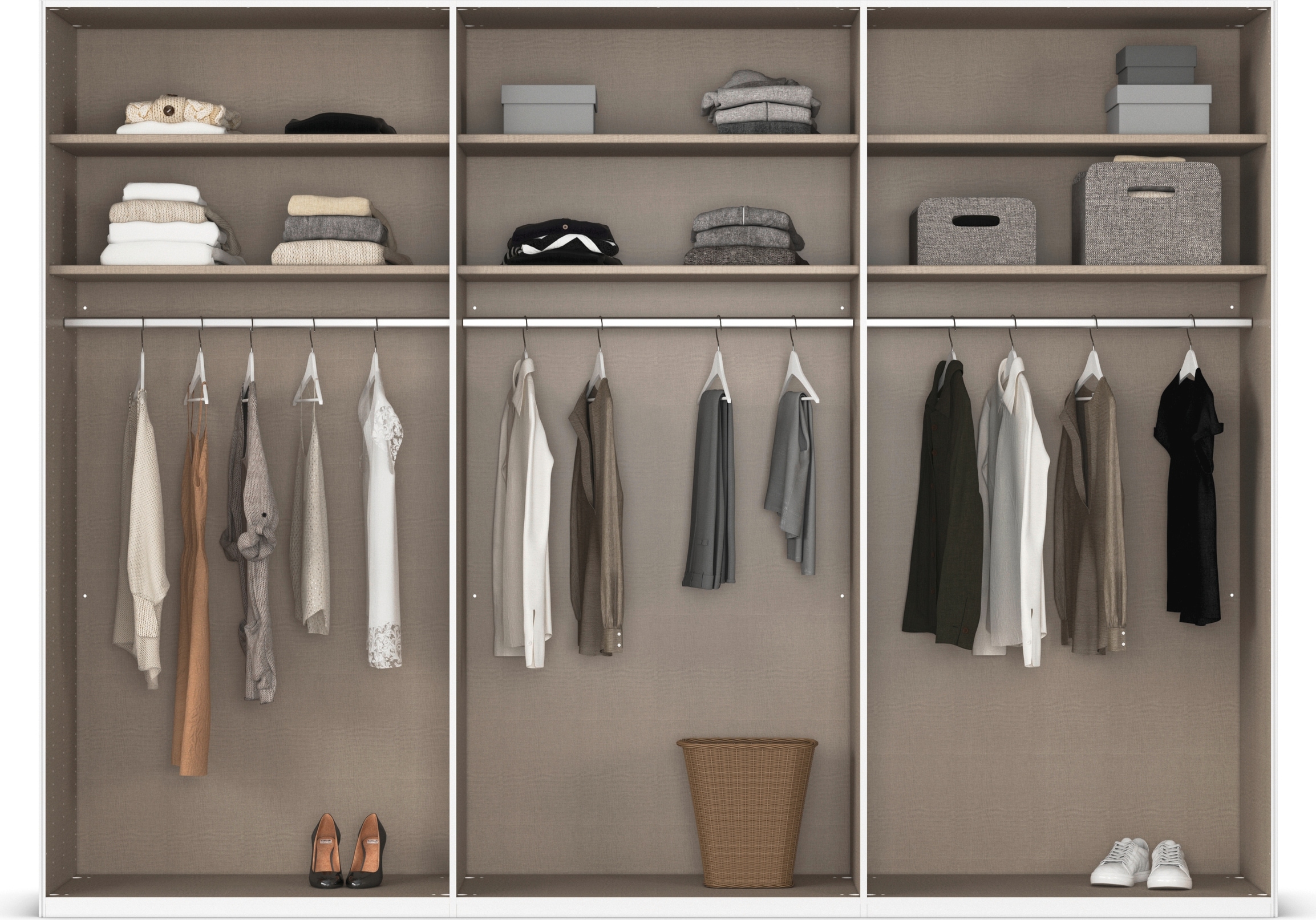 rauch Schwebetürenschrank »Kleiderschrank Schrank Garderobe Schlafzimmerschrank LUMIS«, mit Glasrahmentüren aus transparentem Grauglas MADE IN GERMANY
