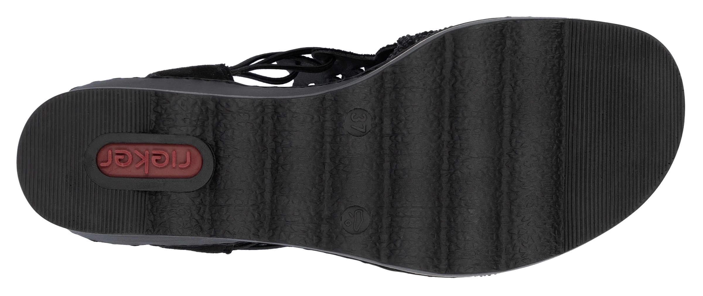 Rieker Keilsandalette  Sommerschuh, Plateausandale, Schlupfschuh mit Schmucksteinchen