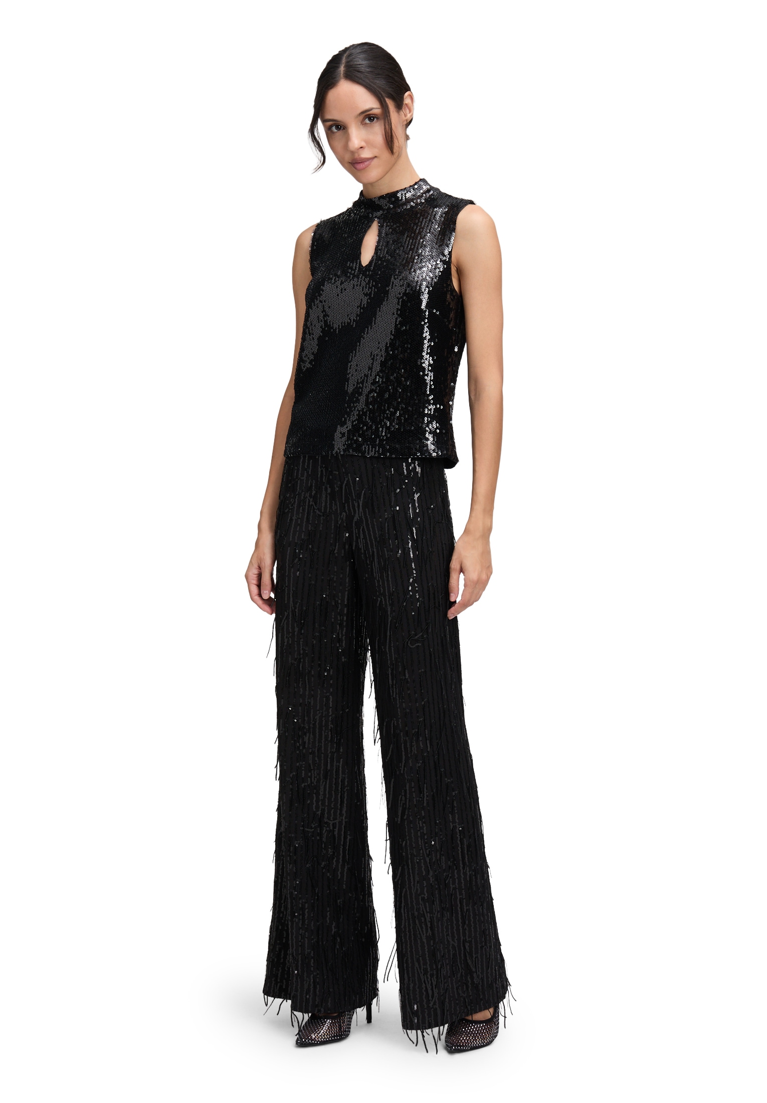 Vera Mont Stoffhose »Perfect Body-Hose im Glitzer-Look«