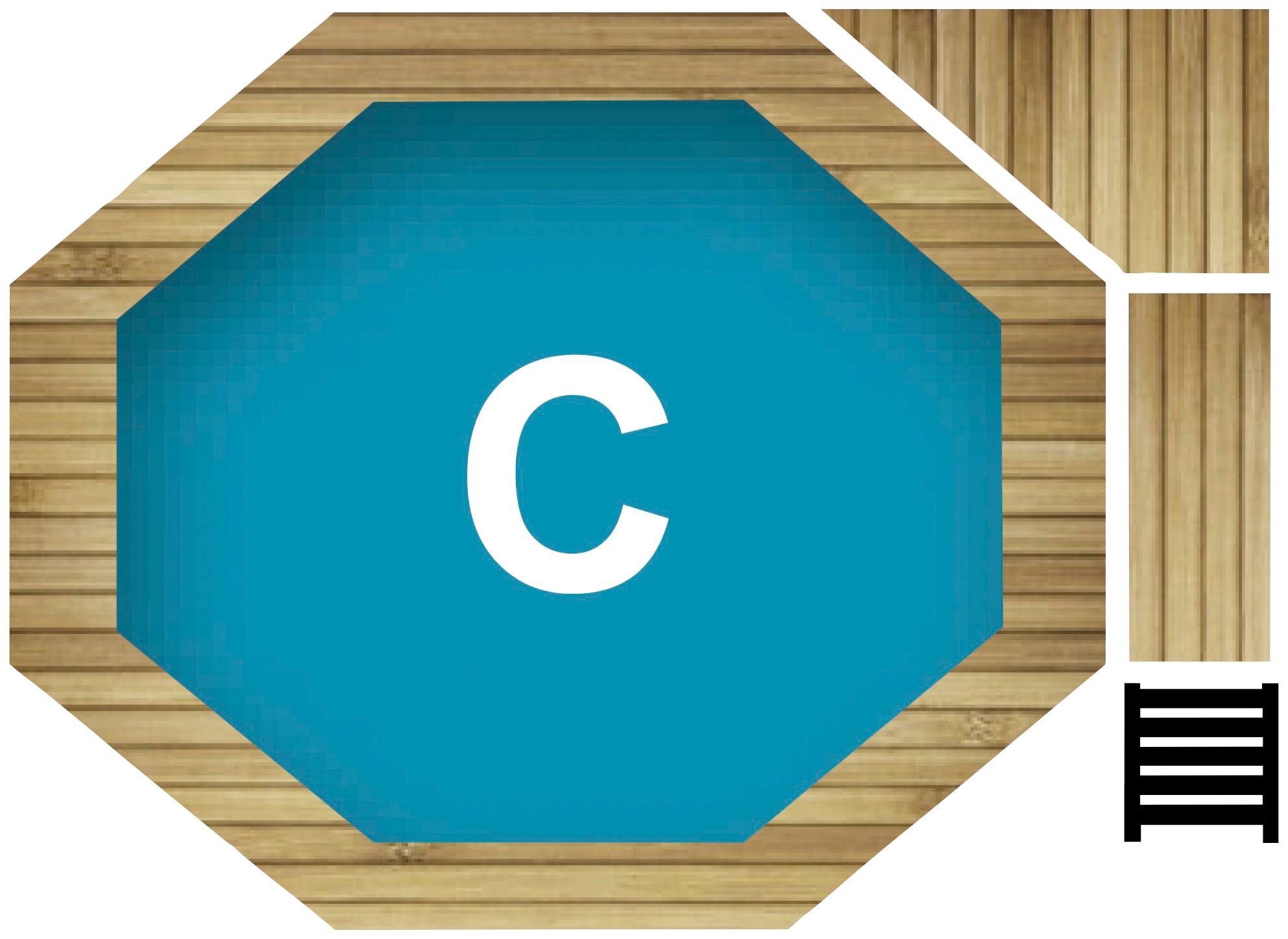 Karibu Achteckpool »TOSCANA Set C B428xL428xH124 cm«