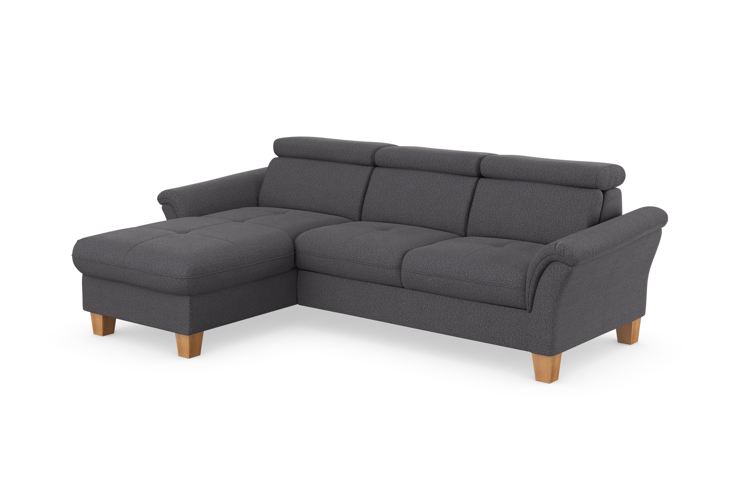 Home affaire Ecksofa »Lindgren L-Form«, wahlweise mit Bett mit klappbaren Rollen, Kasten und Kopfverstellung