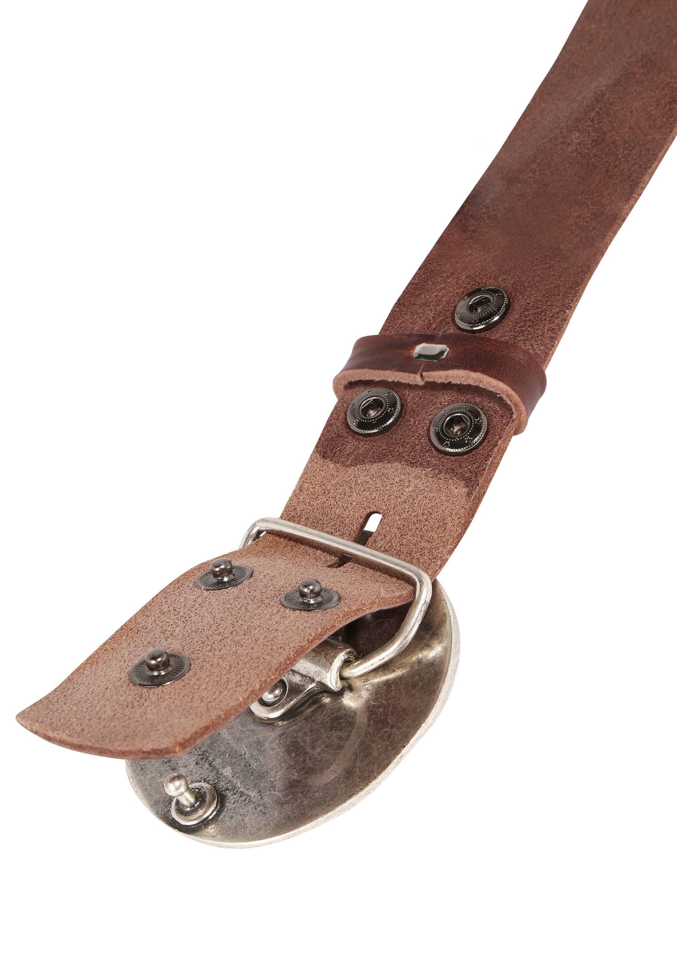 Rettungsring Gürtel Ledergürtel mit austauschbarer Schließe »Vollmond Silber«