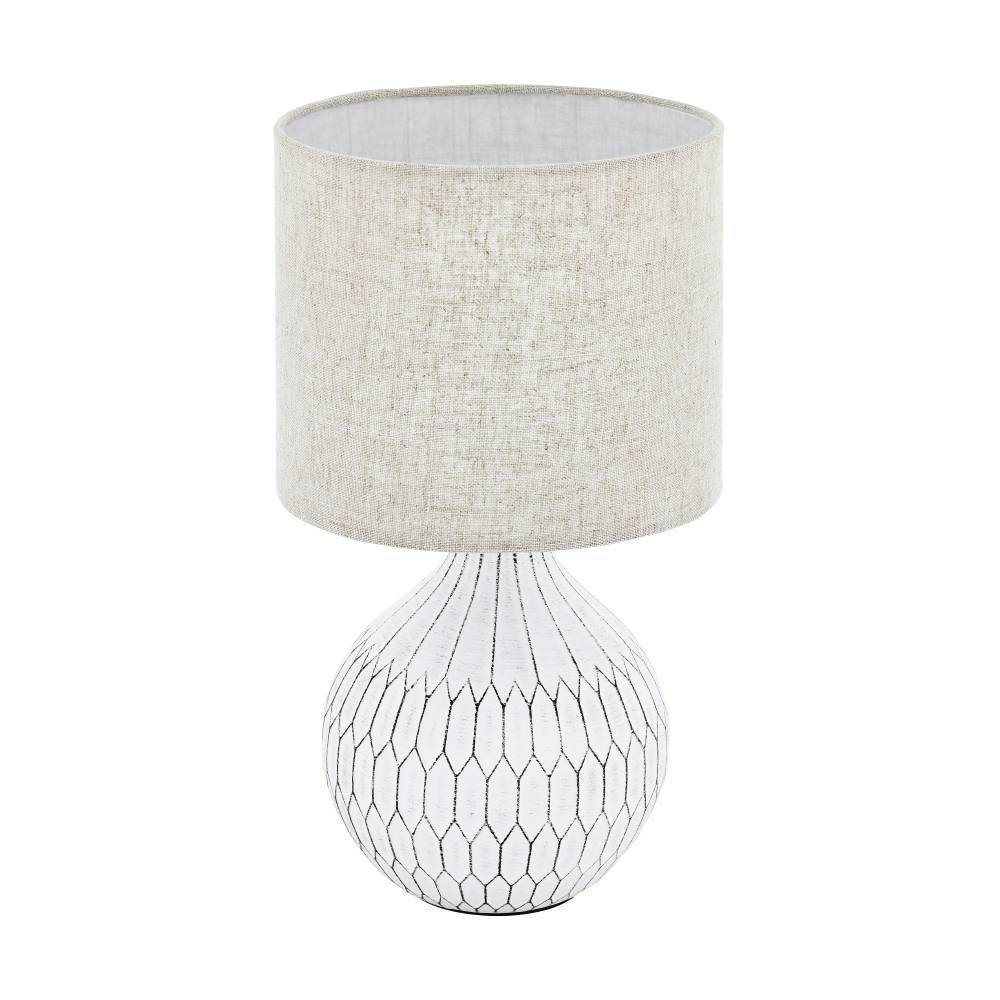 EGLO Tischleuchte »BELLARIVA 3«, 1 flammig, Leuchtmittel E27 | ohne Leuchtmittel, Nachttischlampe mit Boho-Muster und in hellbraun, mit Schalter, E27