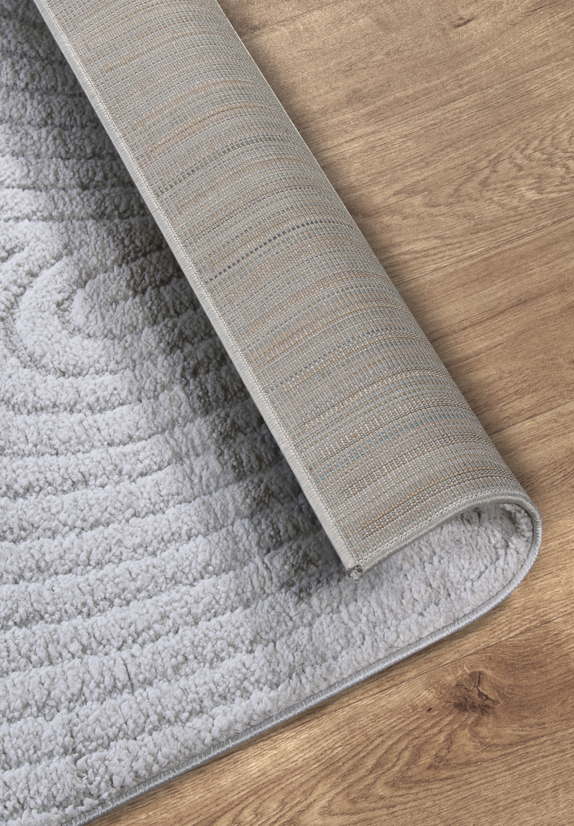 ELLE DECORATION Designteppich »Cosy Panglao, auch als Rundteppich erhältlich«, rechteckig, 14 mm Höhe, uni Kurzflor, Hoch Tief Struktur, modern, Skandi, Boho, Wohnzimmer