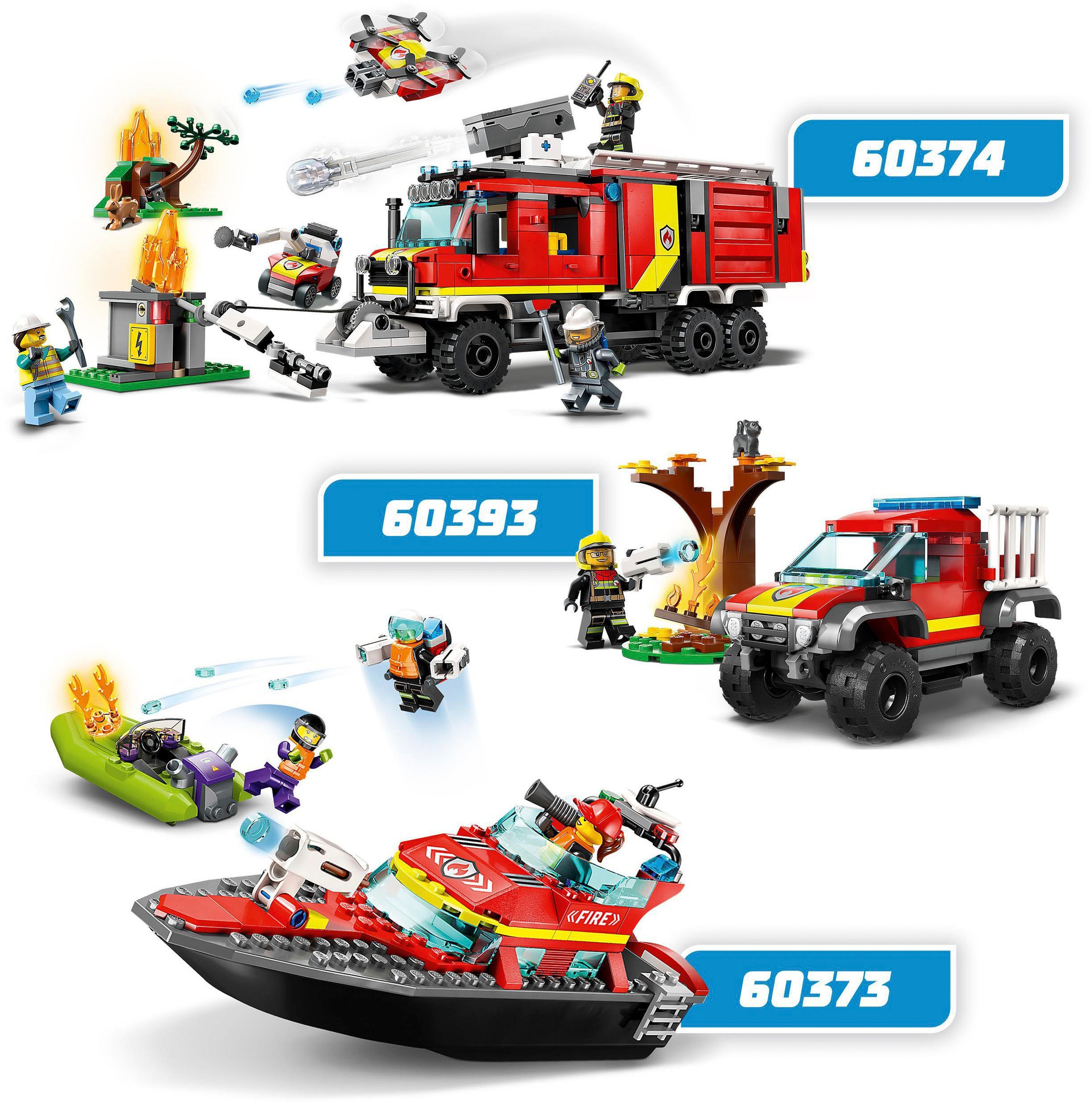 LEGO® Konstruktionsspielsteine »Feuerwehrboot (60373), LEGO® City«, (144 St.), Made in Europe