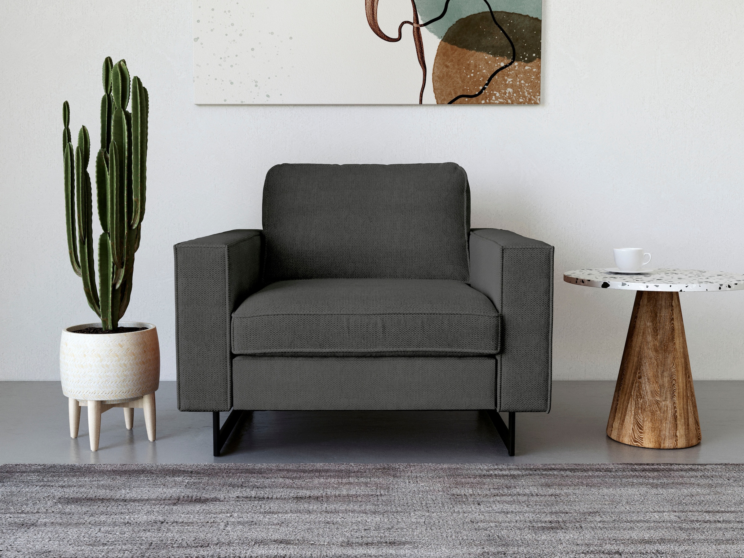 Places of Style Loveseat »Pinto«, mit Keder, Metallfüßen und auch in Cord Bezug erhältlich