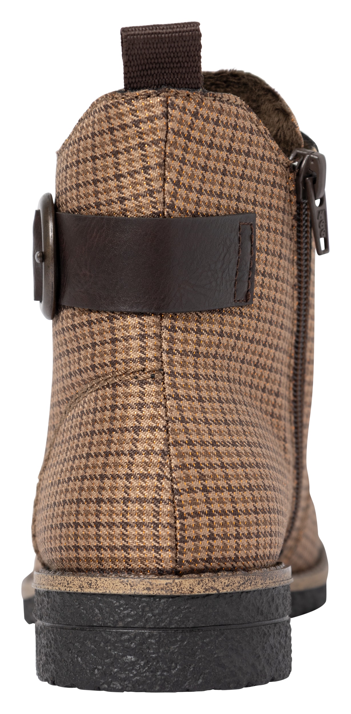 Rieker Schnürboots  Schnürstiefelette in Karo-Optik, mit Zierschnalle und Glitzerdetails