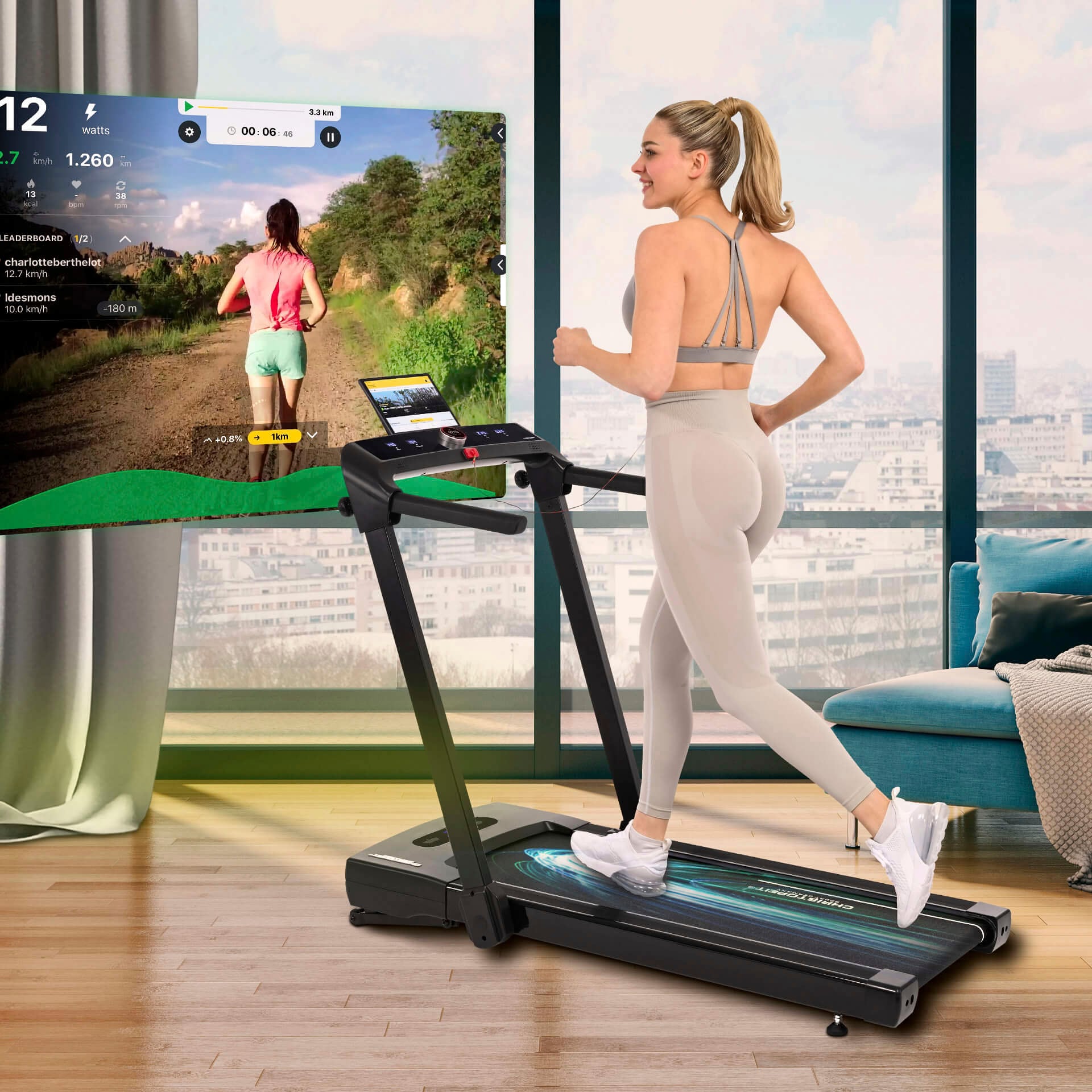 Christopeit Sport® Laufband »2 in 1«, (1 tlg., inkl. Bluetooth-Musikboxen), bis max. 14 km/h, klappbar