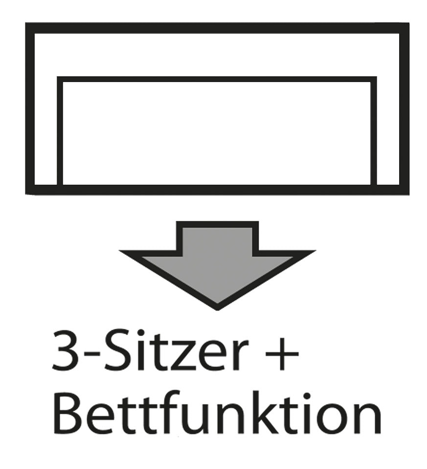 OTTO home »BEATRICE, B: 250 cm - wahlweise mit Bettfunktion« u. Bettkasten, incl. 2 Zierkissen