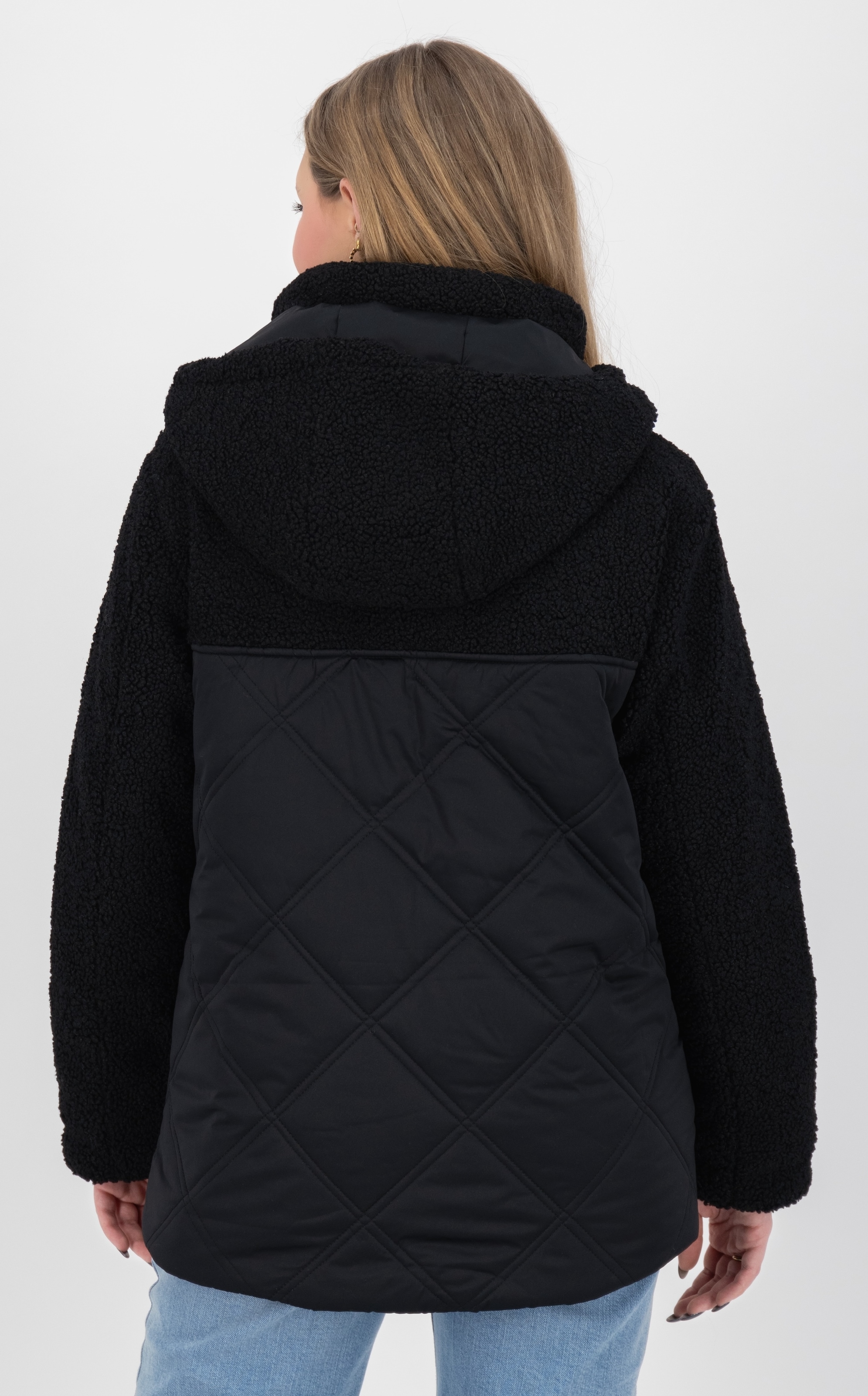 LPO Steppjacke »XAVIA WMN« hochgeschlossener Kragen mit Sherpa-Fleece