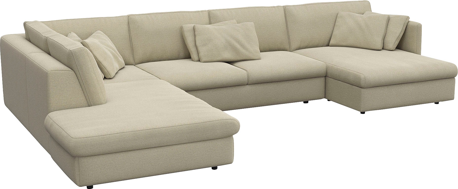 FLEXLUX Wohnlandschaft »Lovane, u-Form, bequem und komfortabel« Weich & anschmiegsam, große Sitztiefe auf Kaltschaum, Dekokissen inkl.