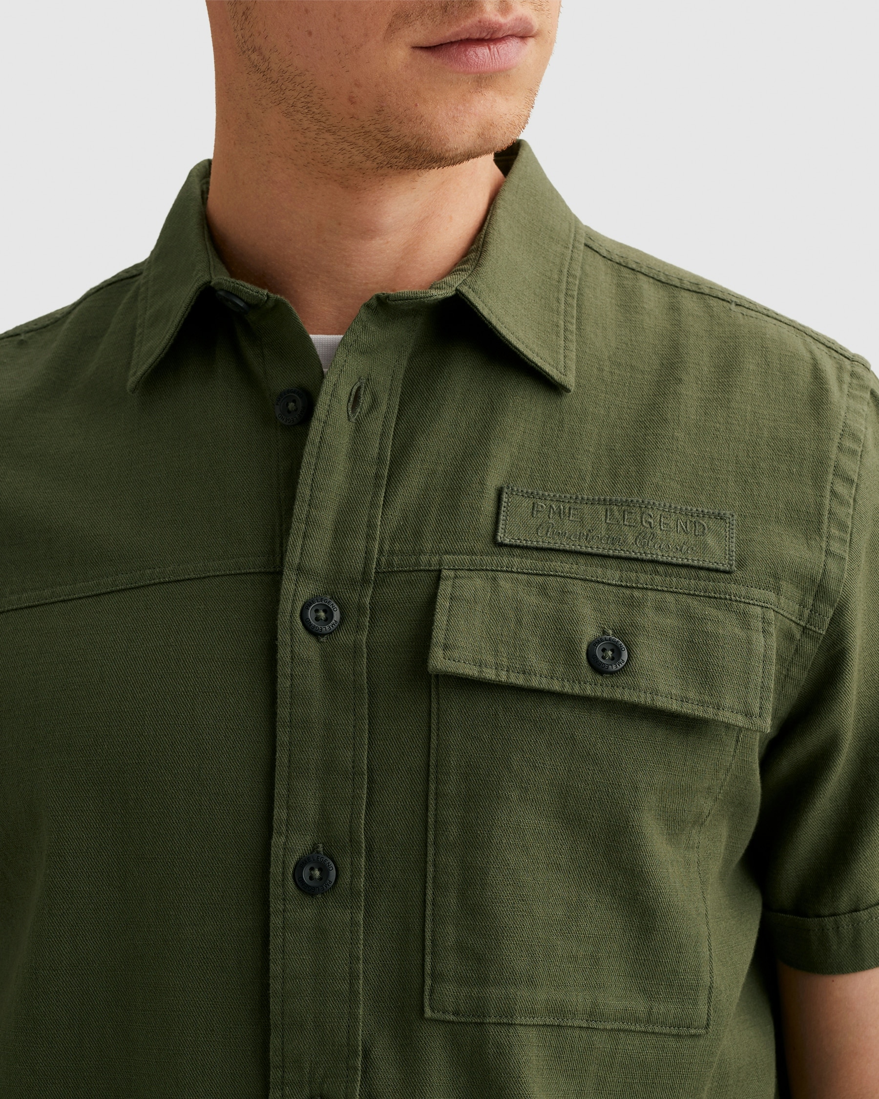 PME LEGEND Kurzarmhemd mit leicht abgerundetem Saum