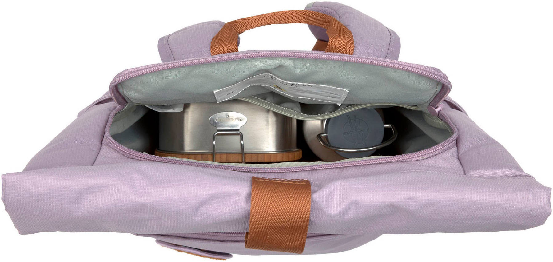 LÄSSIG Kinderrucksack »Little Gang, Medium Rolltop Backpack, lilac«, Reflektoren, aus recycelten PET-Flaschen