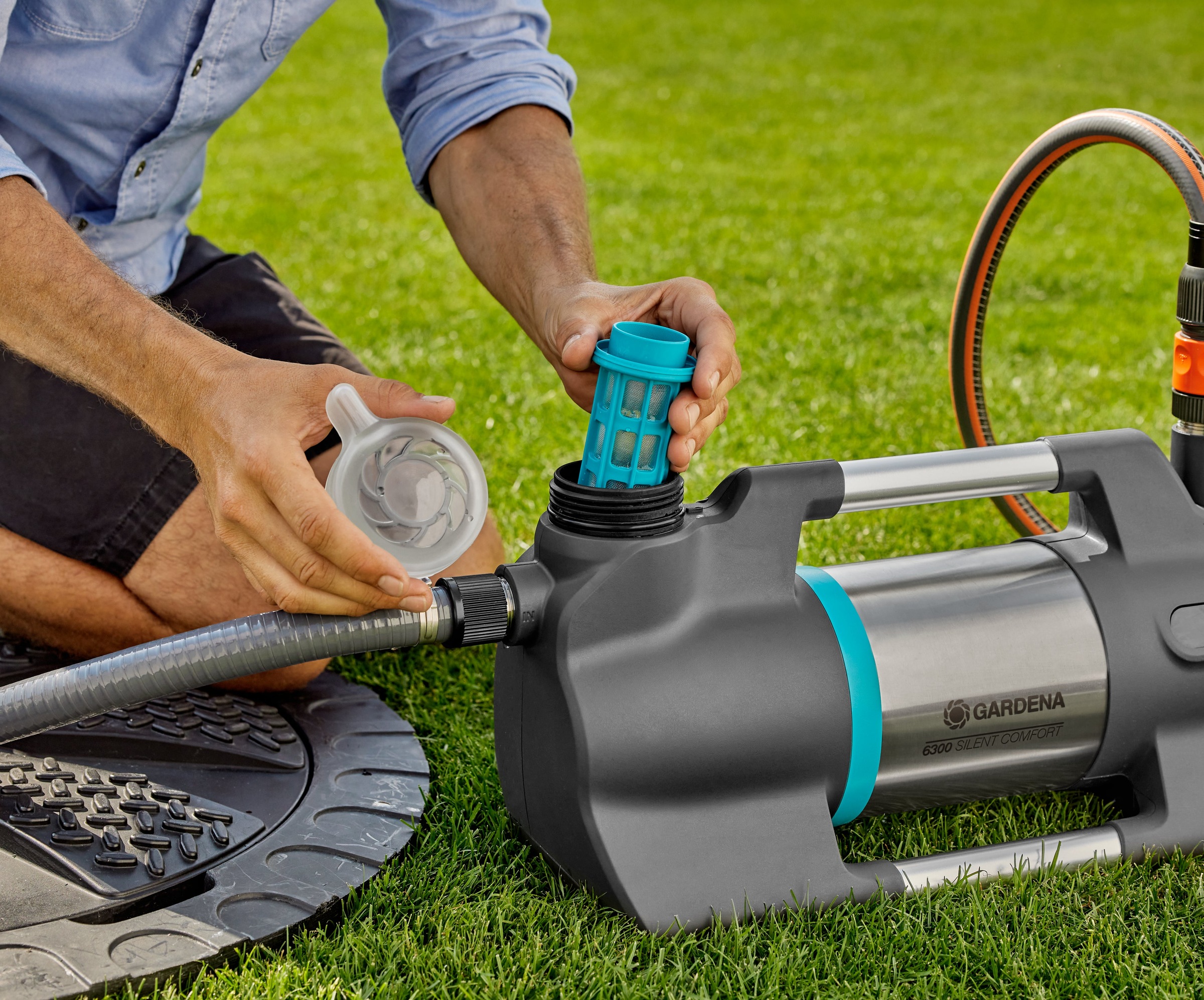 GARDENA Gartenpumpe »6300 SilentComfort«, besonders geräuscharm, mit Bluetooth®, 6300 l/h, 1050 W