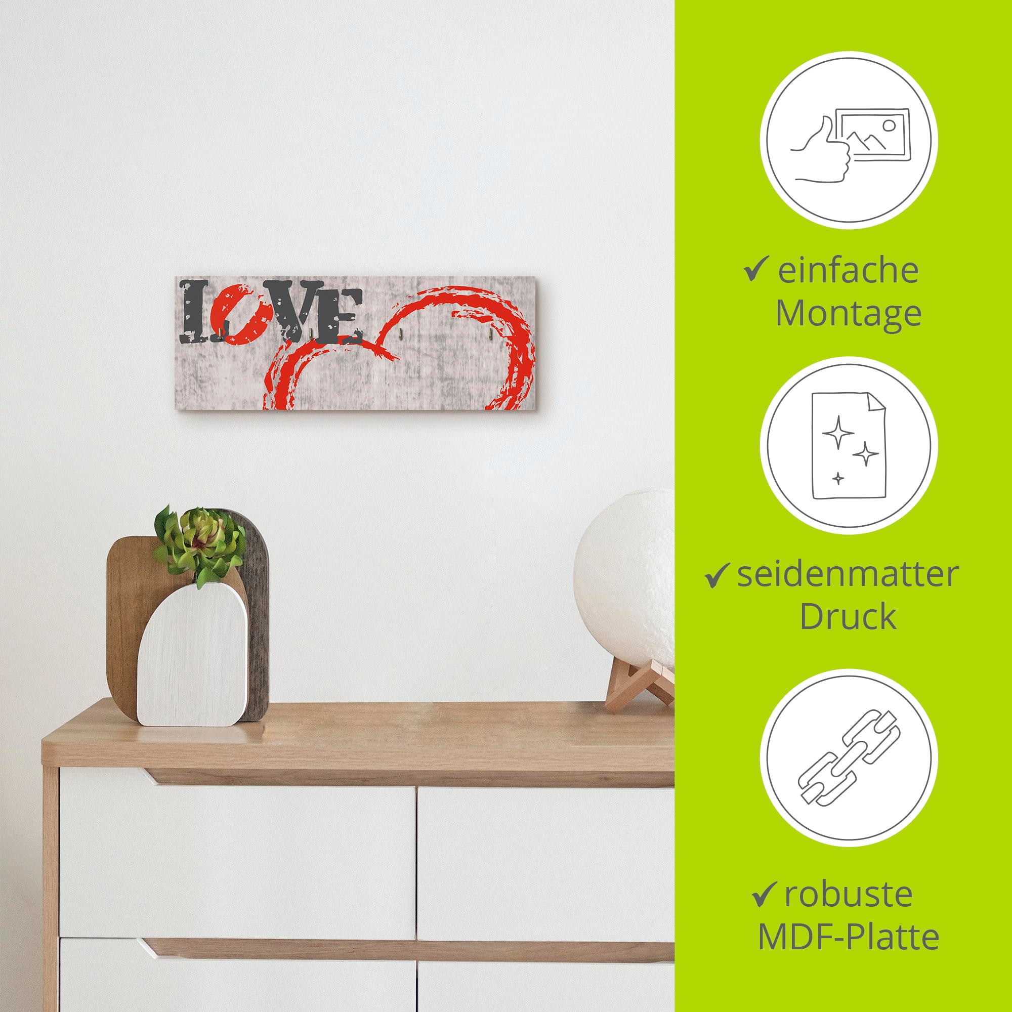 Artland Hakenleiste »Liebe ist...«, MDF