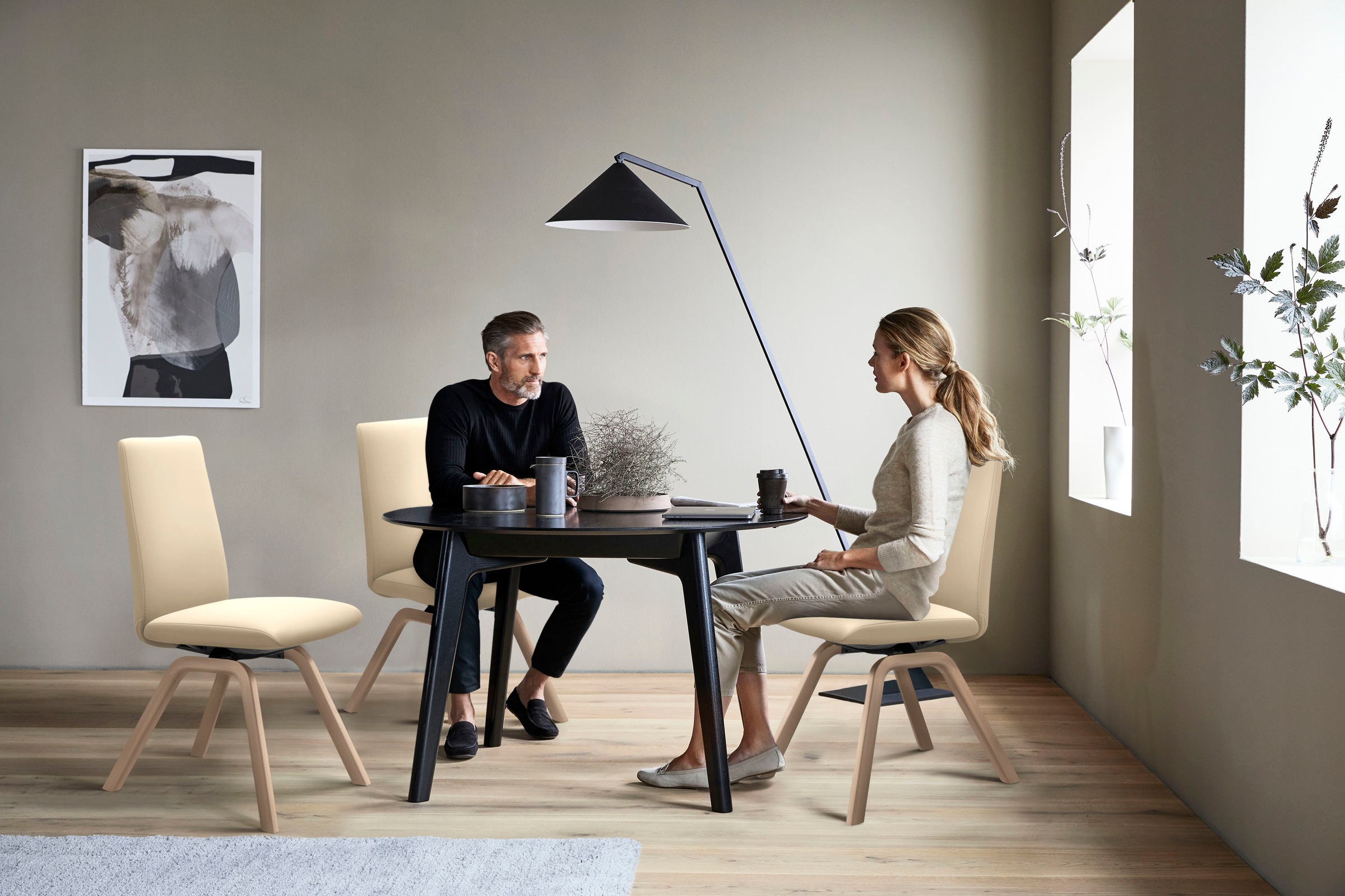Stressless® Polsterstuhl »Laurel«, Leder PALOMA, Low Back, Größe M, mit schräggestellten Beinen in Eiche natur