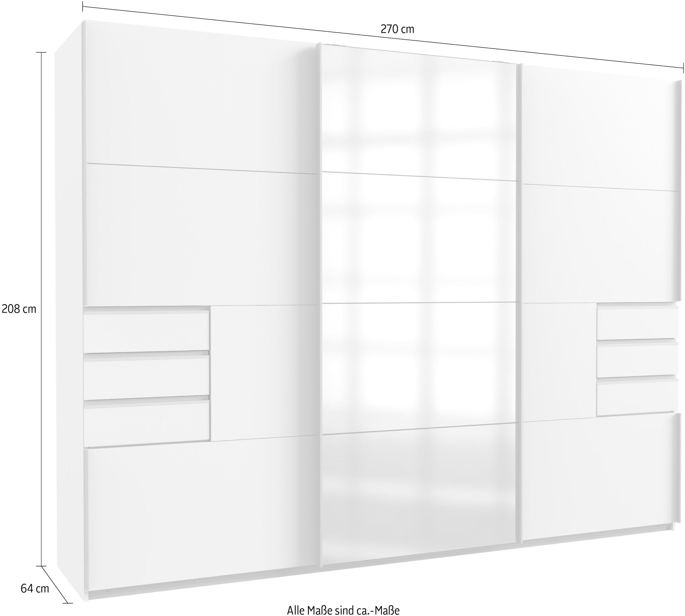 Wimex Schwebetürenschrank »Saigon«, mit Spiegeltür, 3 Türen, 270cm breit