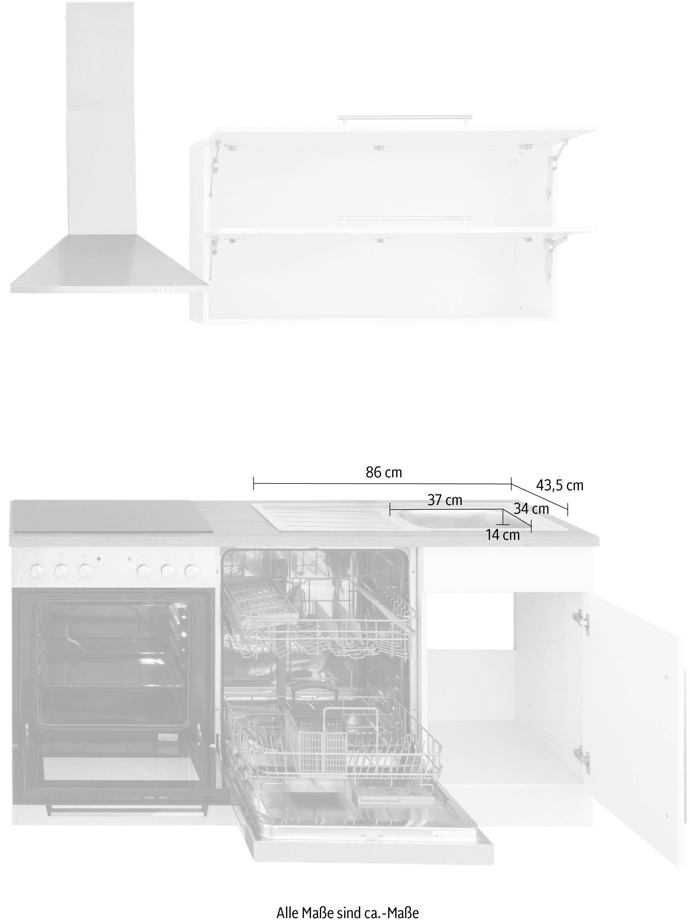 HELD MÖBEL Küchenzeile »Samos«, ohne E-Geräte, Breite 170 cm bequem kaufen | L-Küchen
