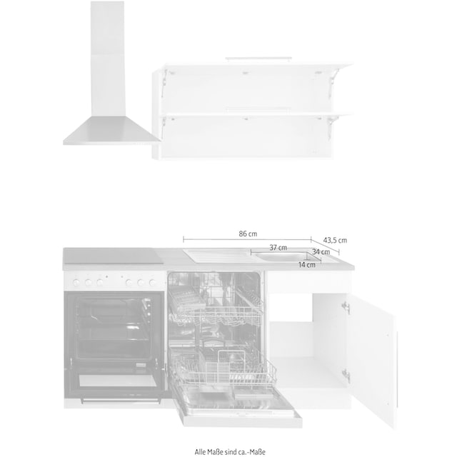 HELD MÖBEL Küchenzeile »Samos«, ohne E-Geräte, Breite 170 cm bequem kaufen