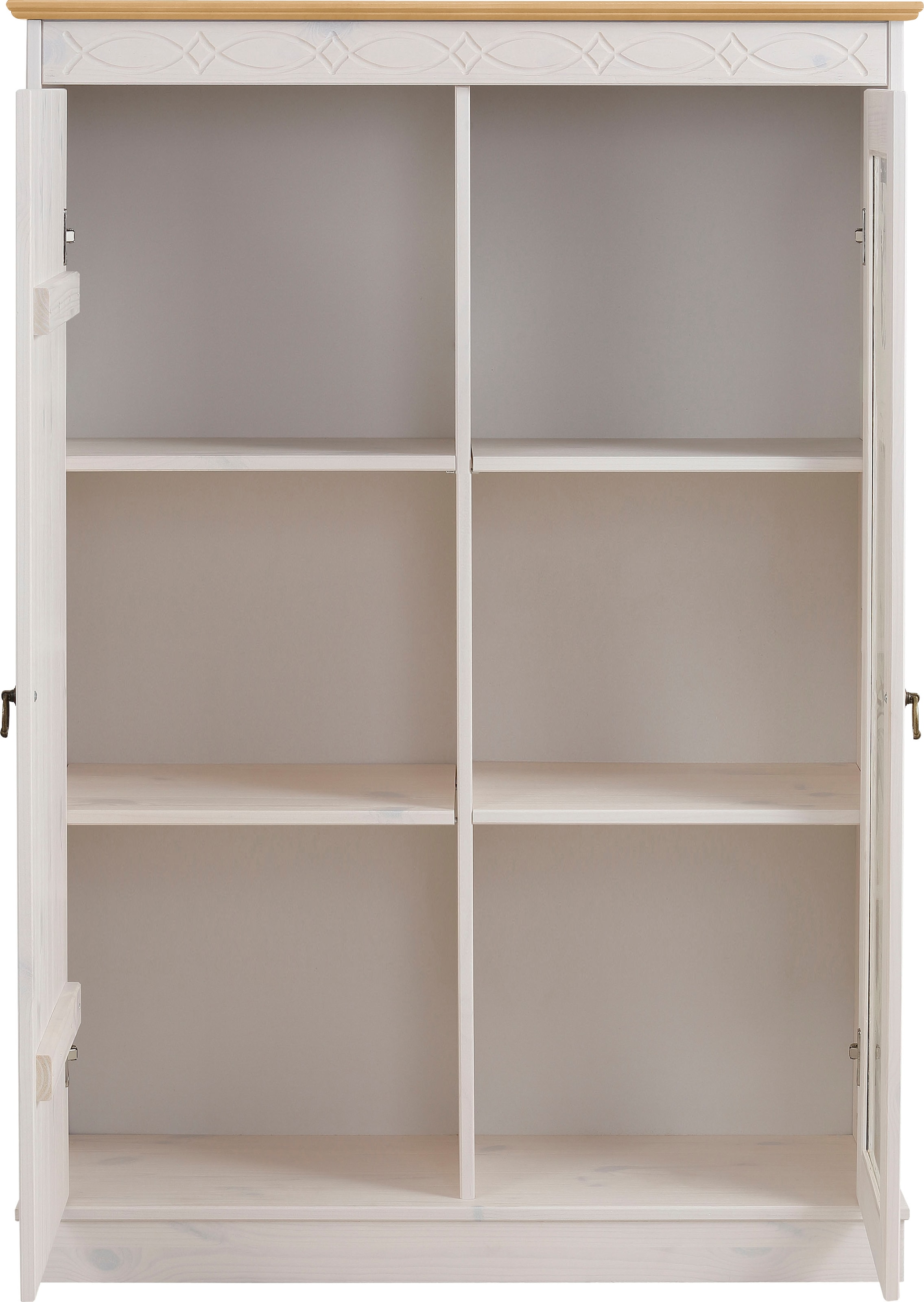 Home affaire Highboard »Indra«, Vitrine, Breite 85 cm, aus massiver Kiefer