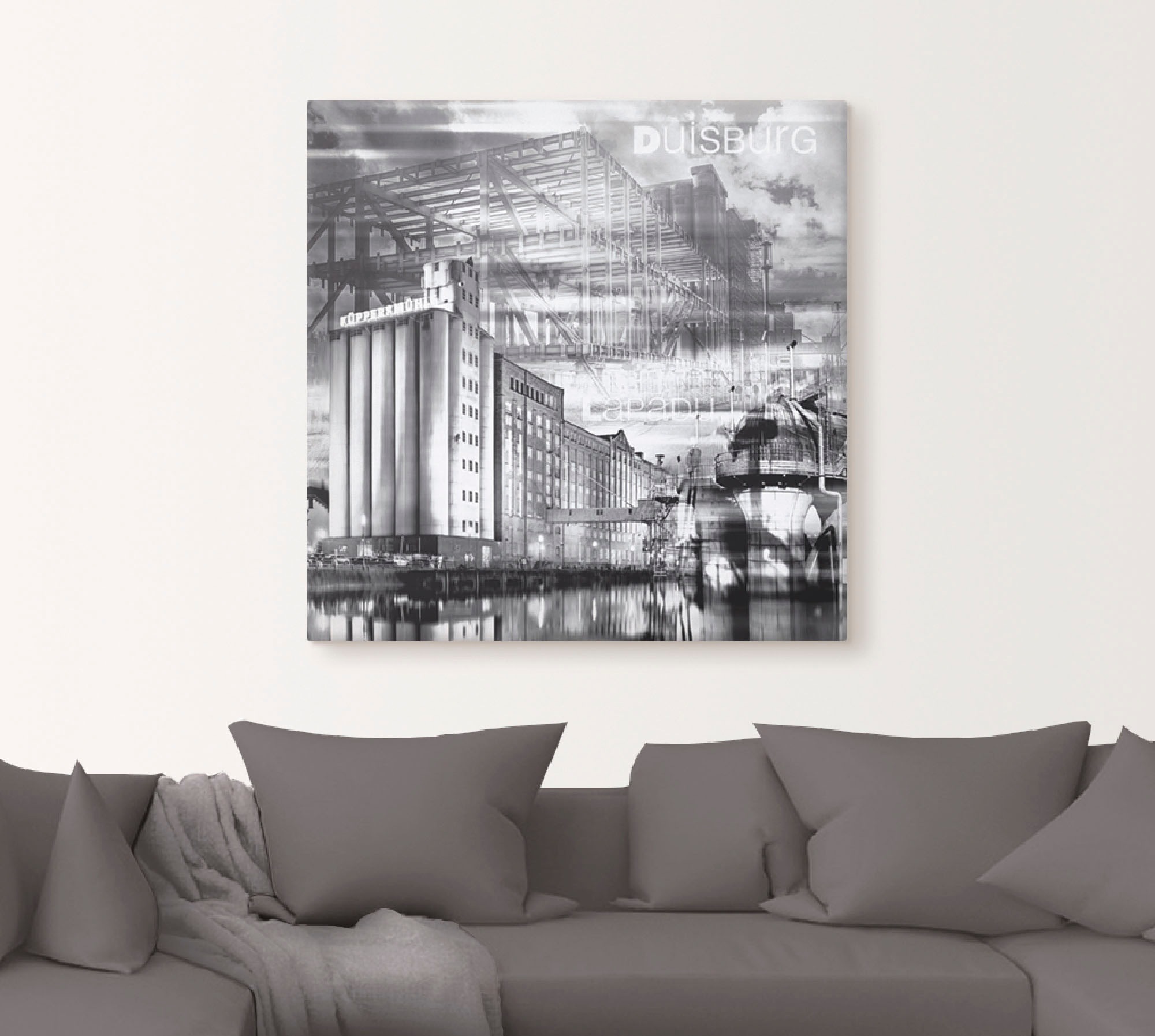 Artland Wandbild »Duisburg Skyline Collage III«, Deutschland, (1 St.), als Leinwandbild, Poster in verschied. Größen