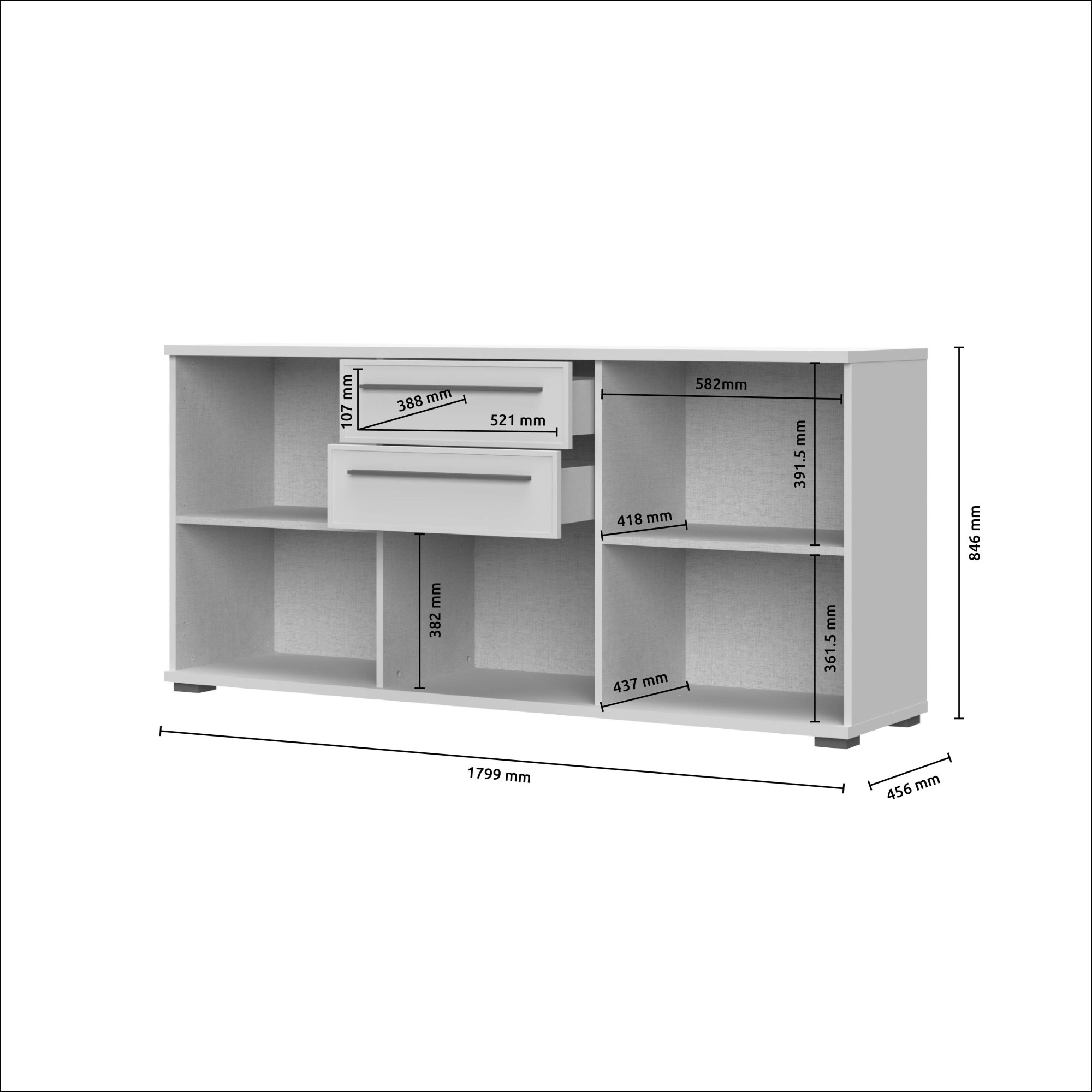 OTTO home Kommode »Opera Kombikommode, Sideboard, Schubladenkommode« UV lackiert, Soft Close Funktion, Höhenverstellbare Füße