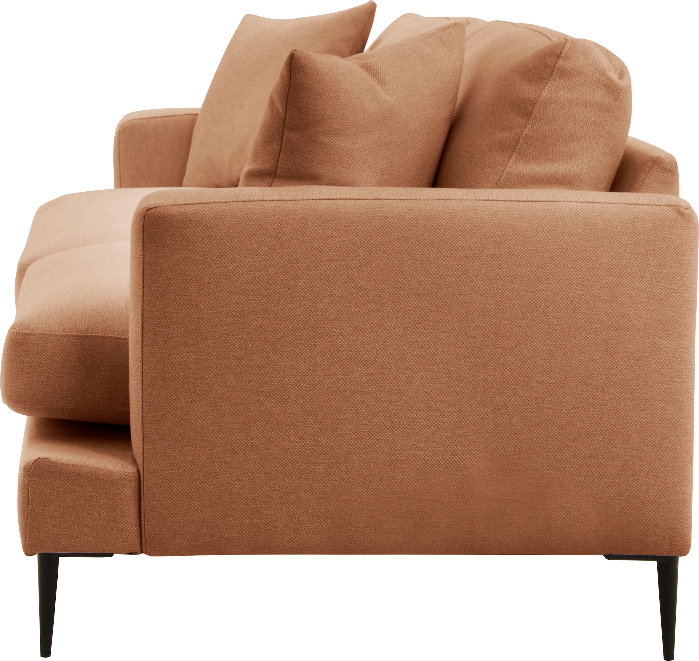 Leonique 3-Sitzer »Cozy elegantes Designsofa, Maße B/T/H: 211/97/80 cm«, mit losen Kissen und Metallbeinen