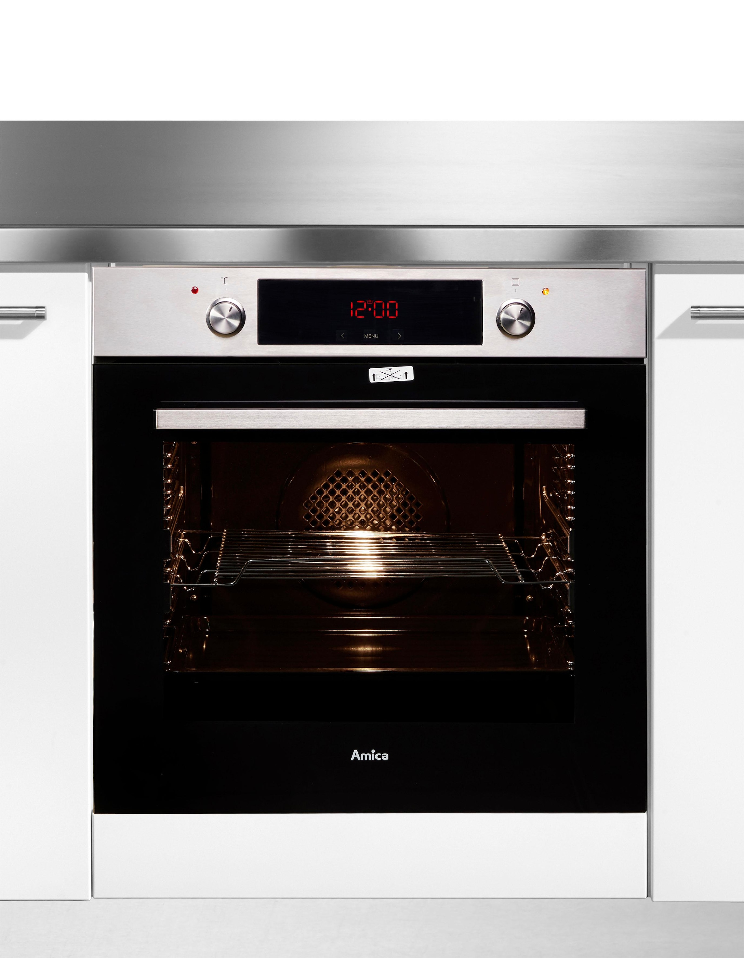 Amica Einbaubackofen  »EBX 944 620 E«, mit 2-fach-Teleskopauszug, Simple Steam, Extra großer Ofen mit 2 Auszügen, Backbleche gleiten sicher heraus.
