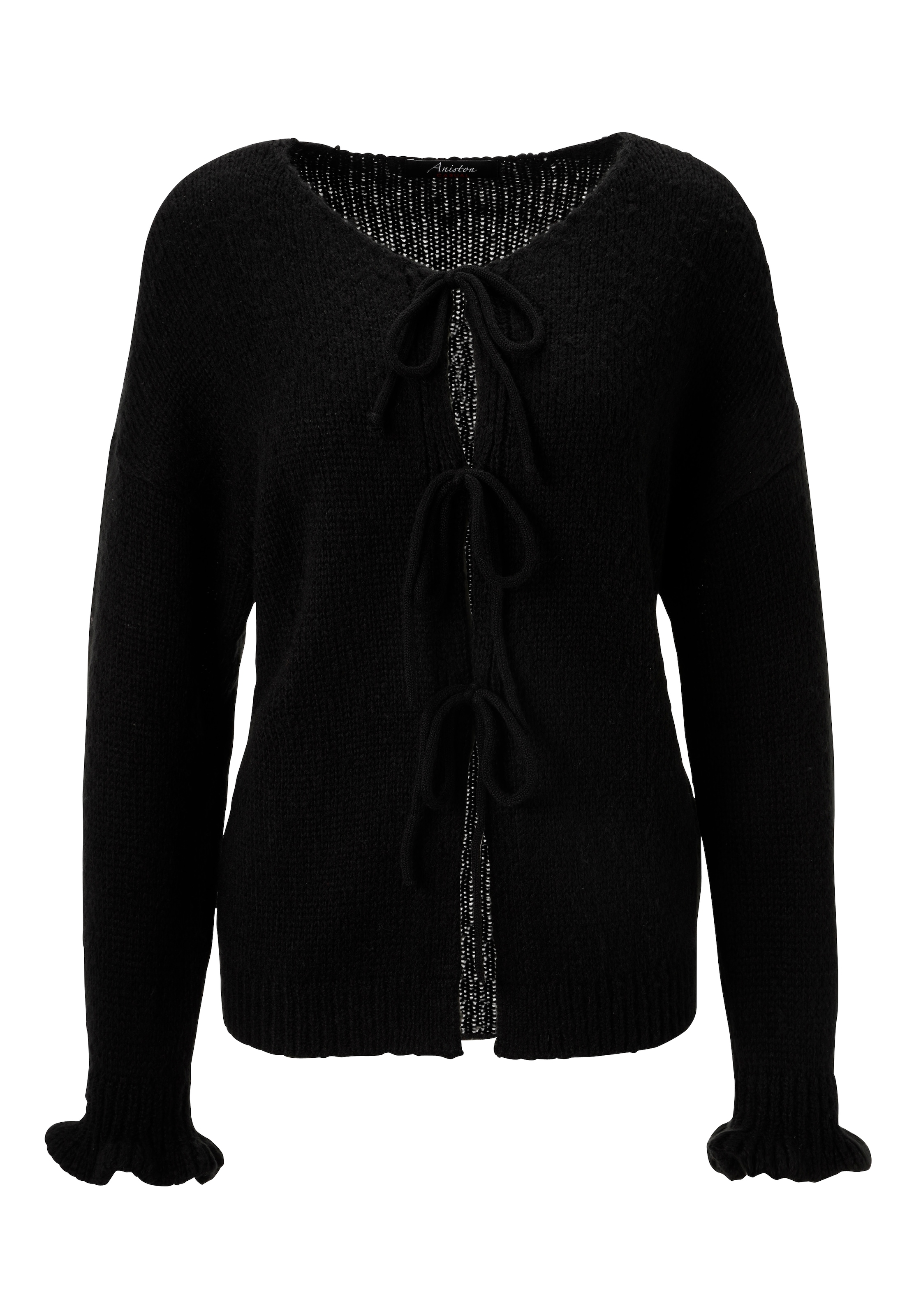 Aniston CASUAL Strickjacke mit trendigen Bindebändern zu schließen - NEUE KOLLEKTION
