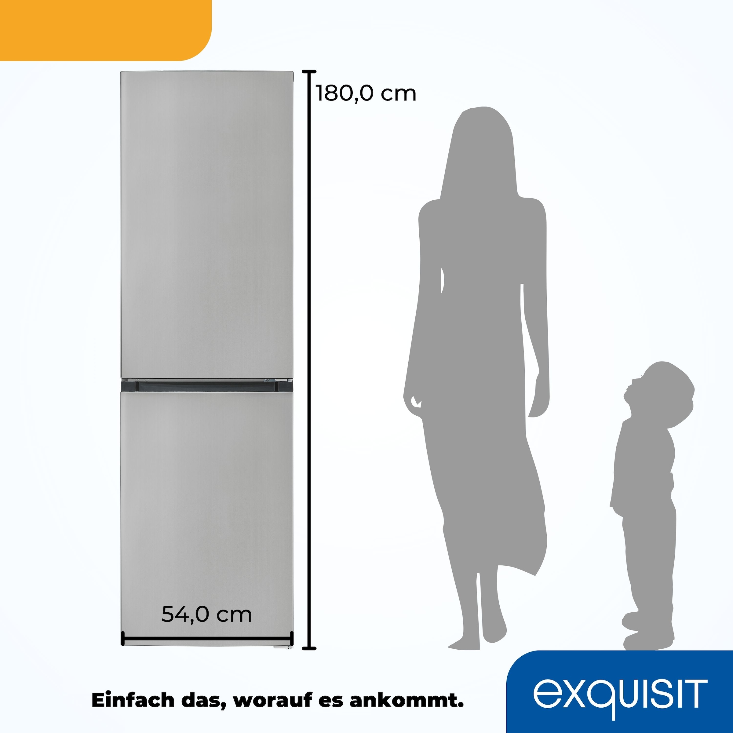 exquisit Kühl-/Gefrierkombination »KGC250-85--040D inoxlook«
