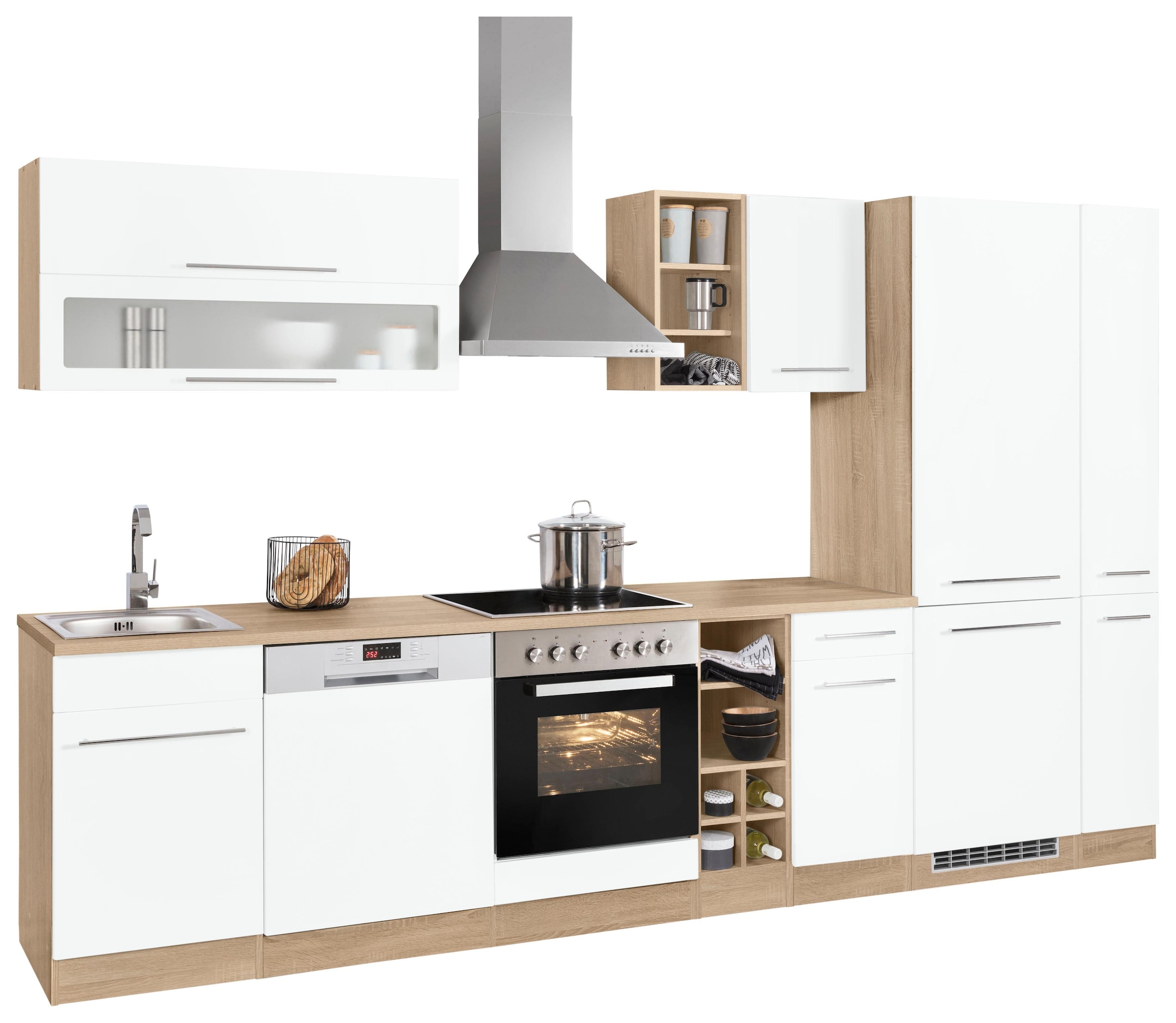 KOCHSTATION Küchenzeile "KS-Eton" ohne E-Geräte, Breite 330 cm