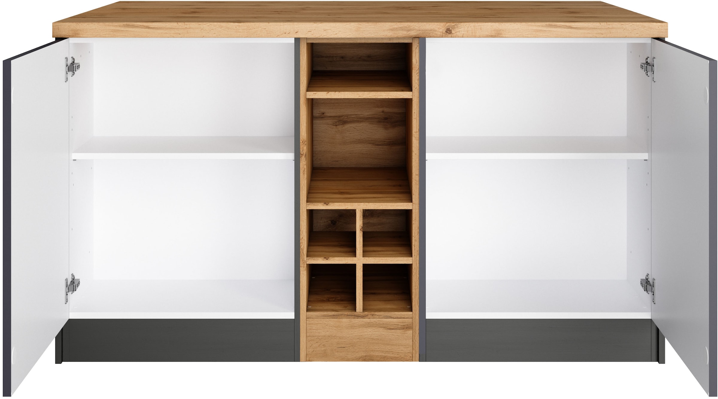 KOCHSTATION Kücheninsel »KS-Milan«, Stellmaß 153/100 cm, viel Stauraum, Lebensmittelpunkt: Küche