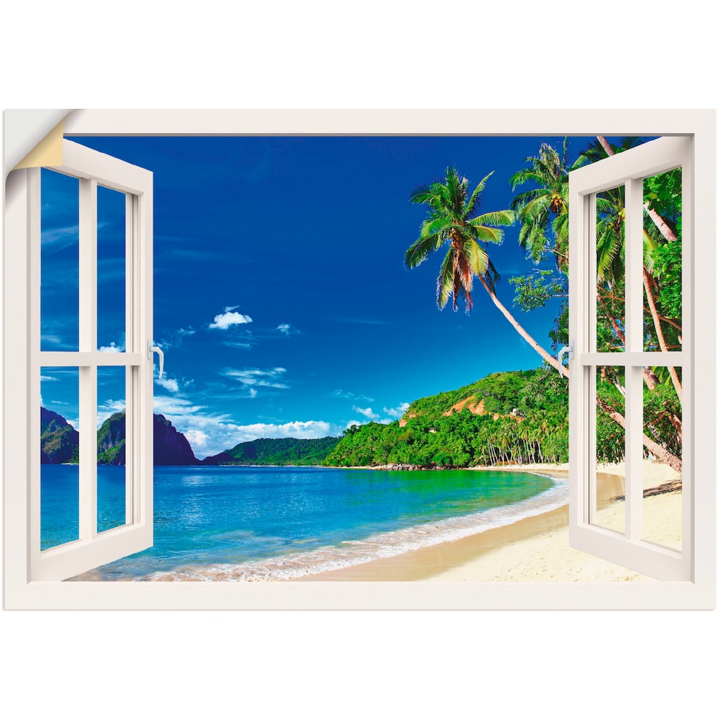 Artland Wandbild »Fensterblick Paradies«, Fensterblick, (1 St.)