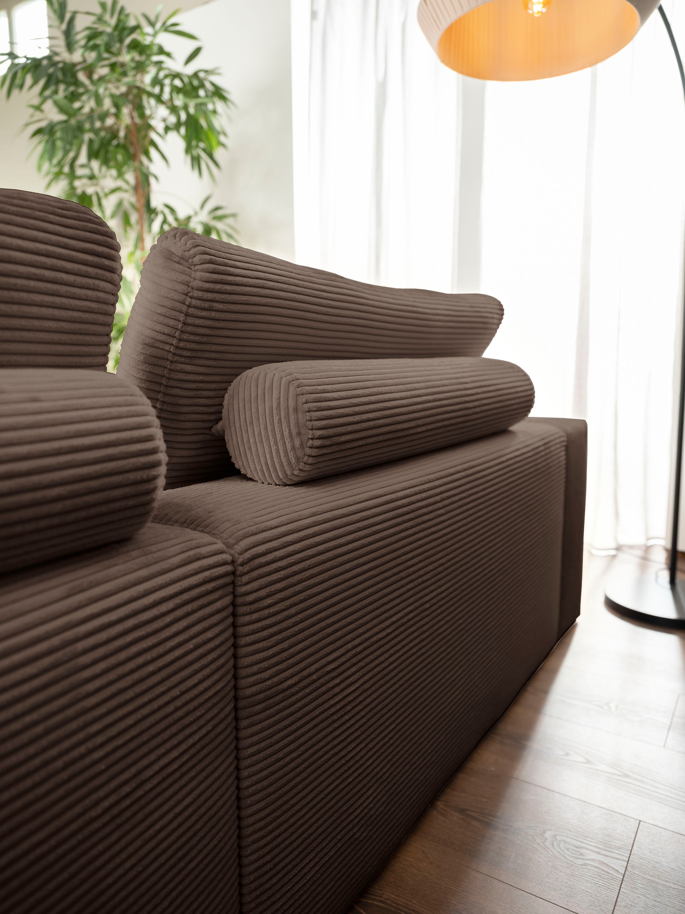 alina Ecksofa »Sandy«, mit losen Sitz und Rückenkissen, in modernem Cordstoff