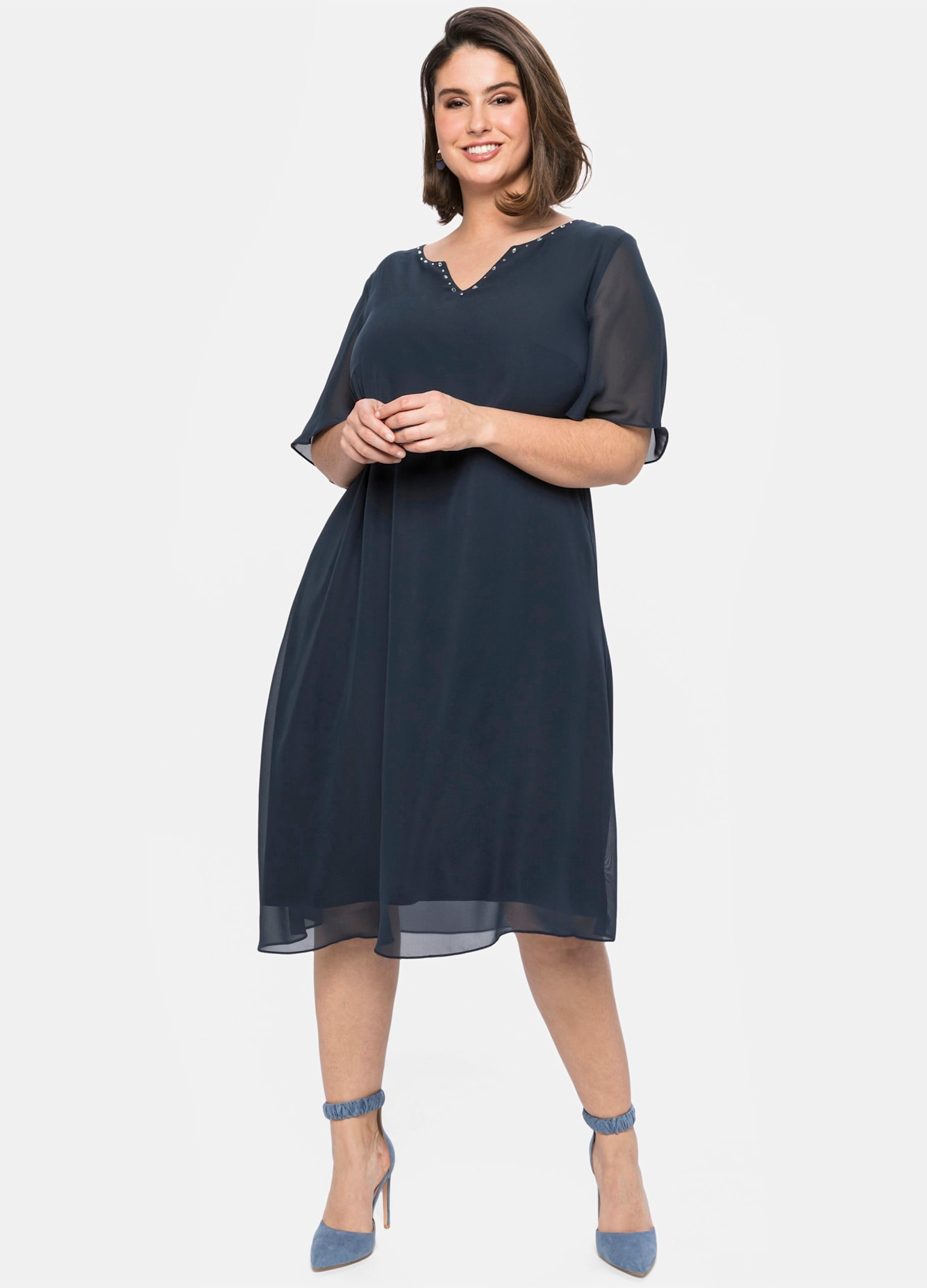 Sheego Chiffonkleid "Chiffonkleid"
