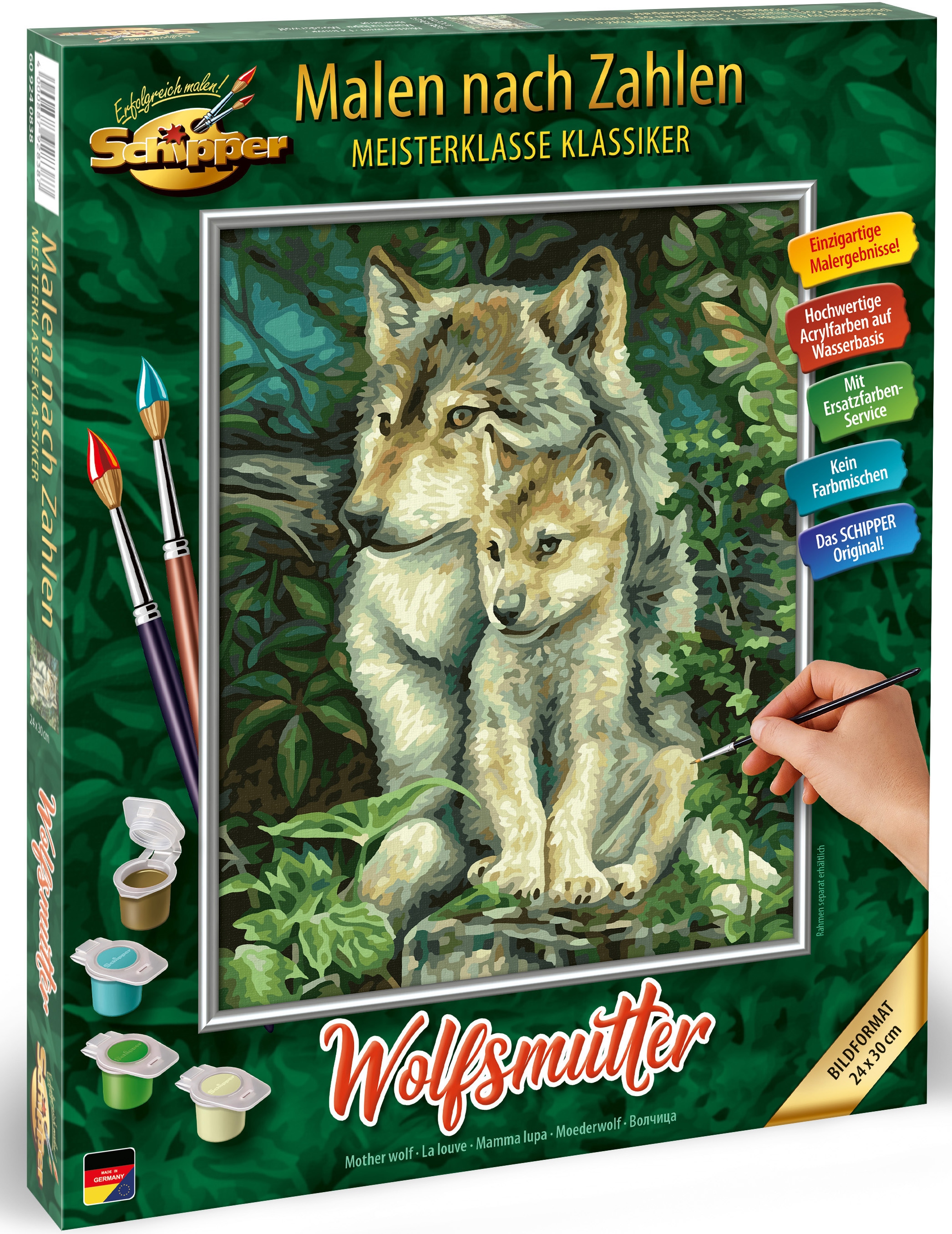 Schipper Malen nach Zahlen »Meisterklasse Klassiker - Wolfsmutter«, Made in Germany