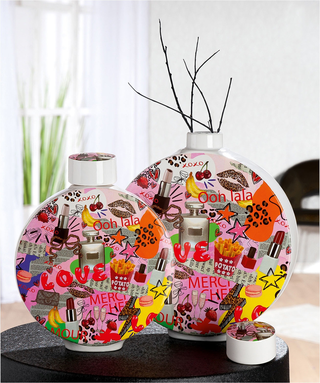 GILDE Tischvase »Deckelvase OOH LALA«